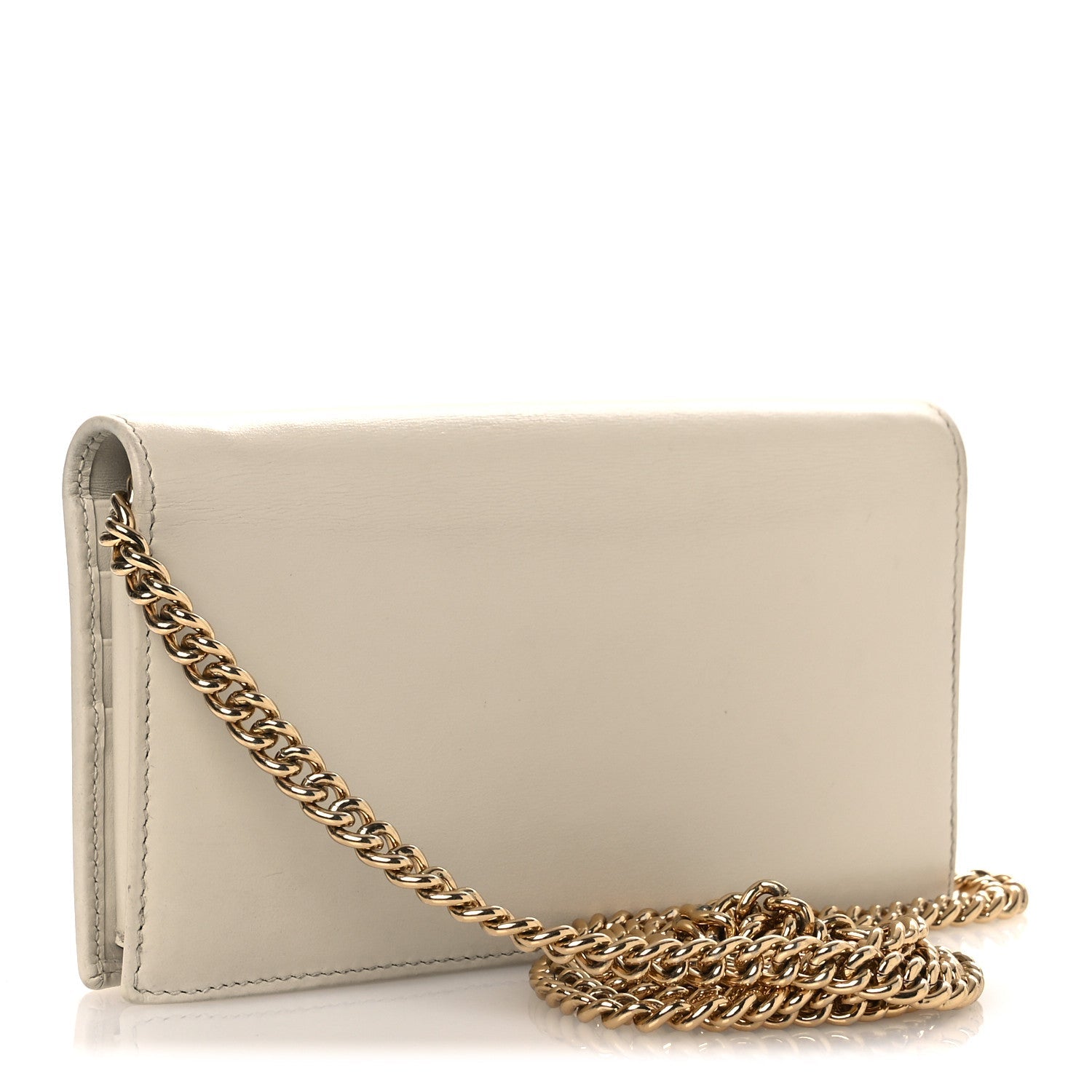Boarded Plutone Calfskin Horsebit 1955 Wallet On Chain Mystic White