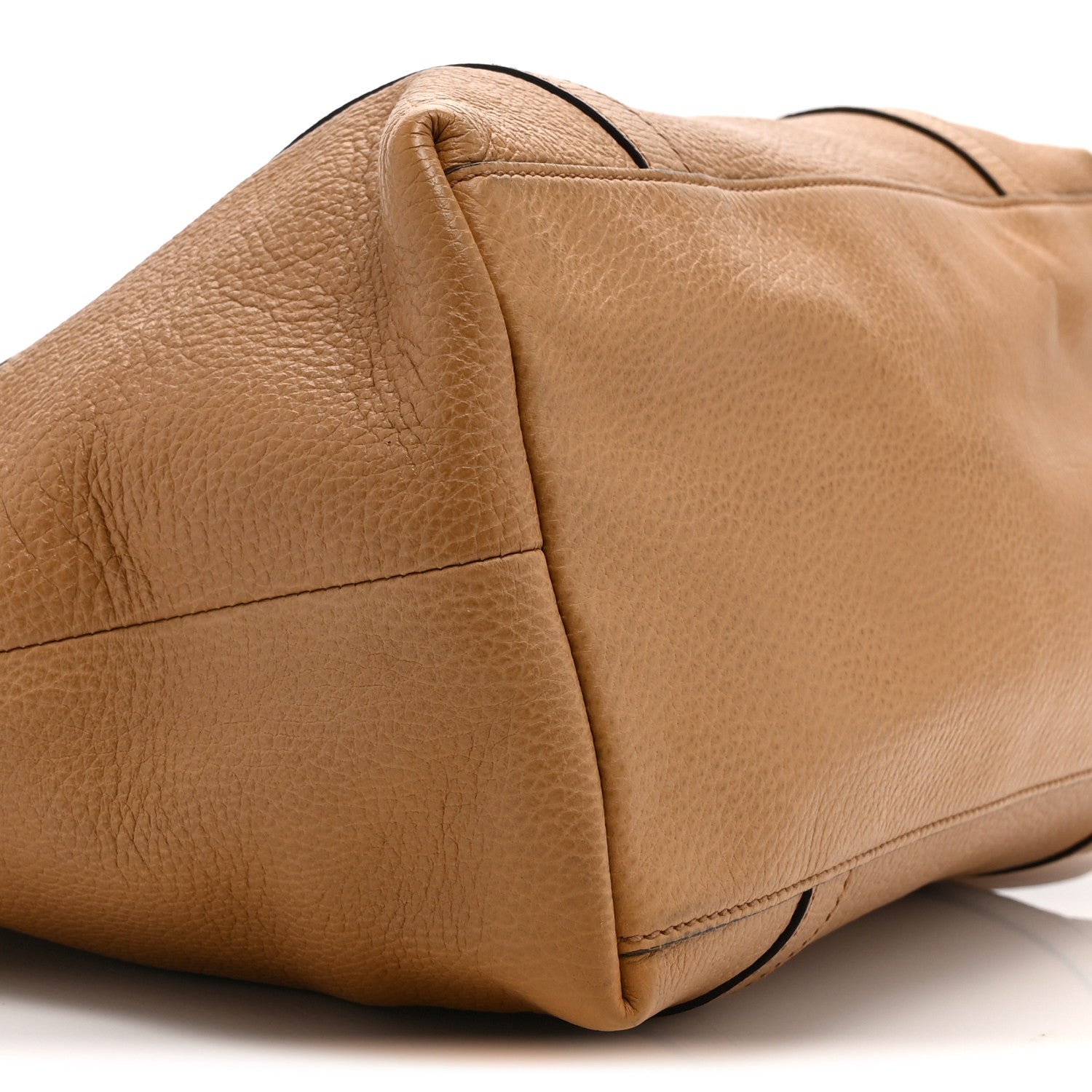 Pebbled Calfskin Medium GG Convertible Dome Satchel Beige