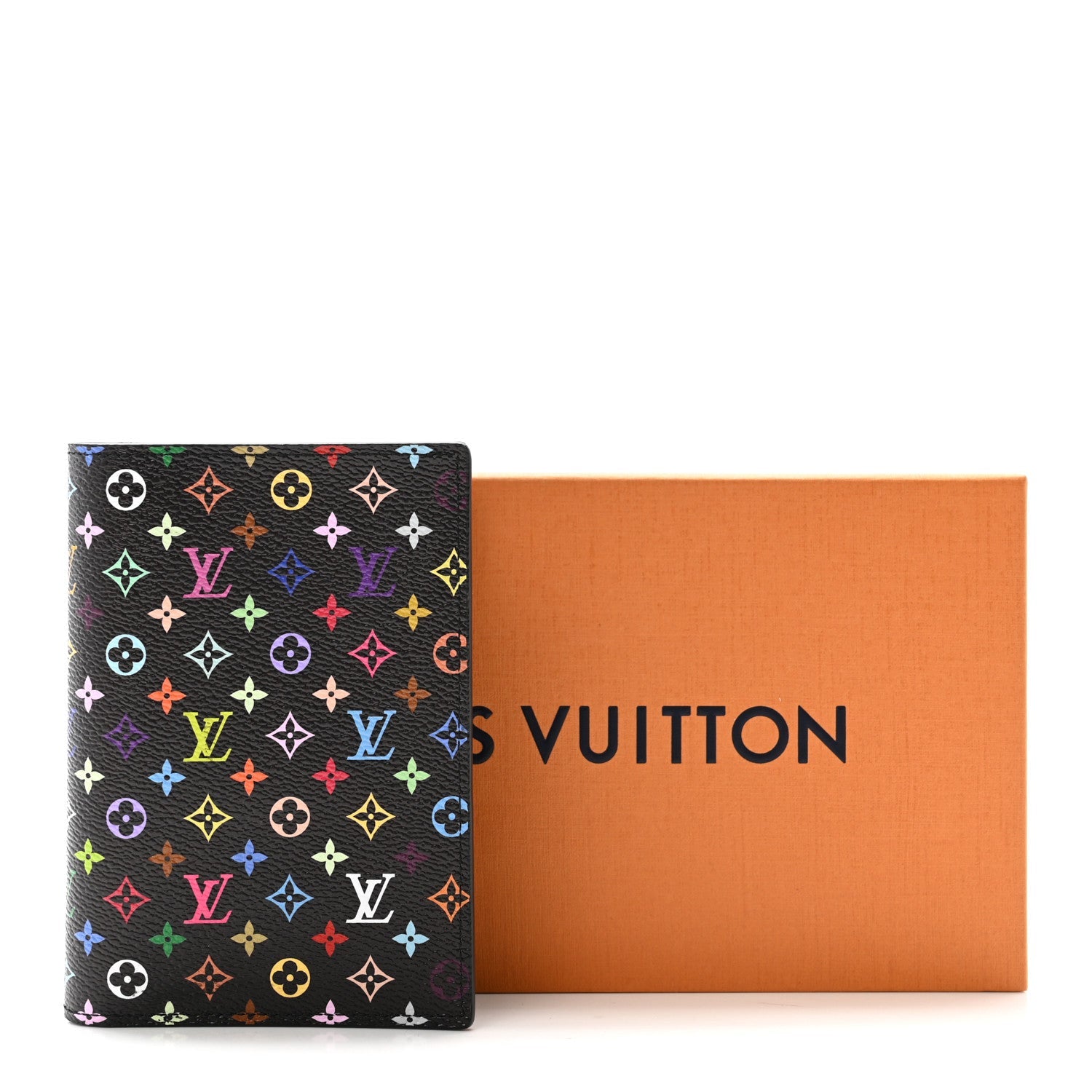 LV X TM Monogram Multicolor Passport Cover Black