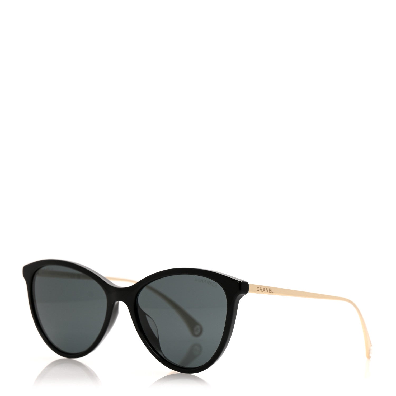 Acetate Metal Butterfly Sunglasses 5459-A Black Gold