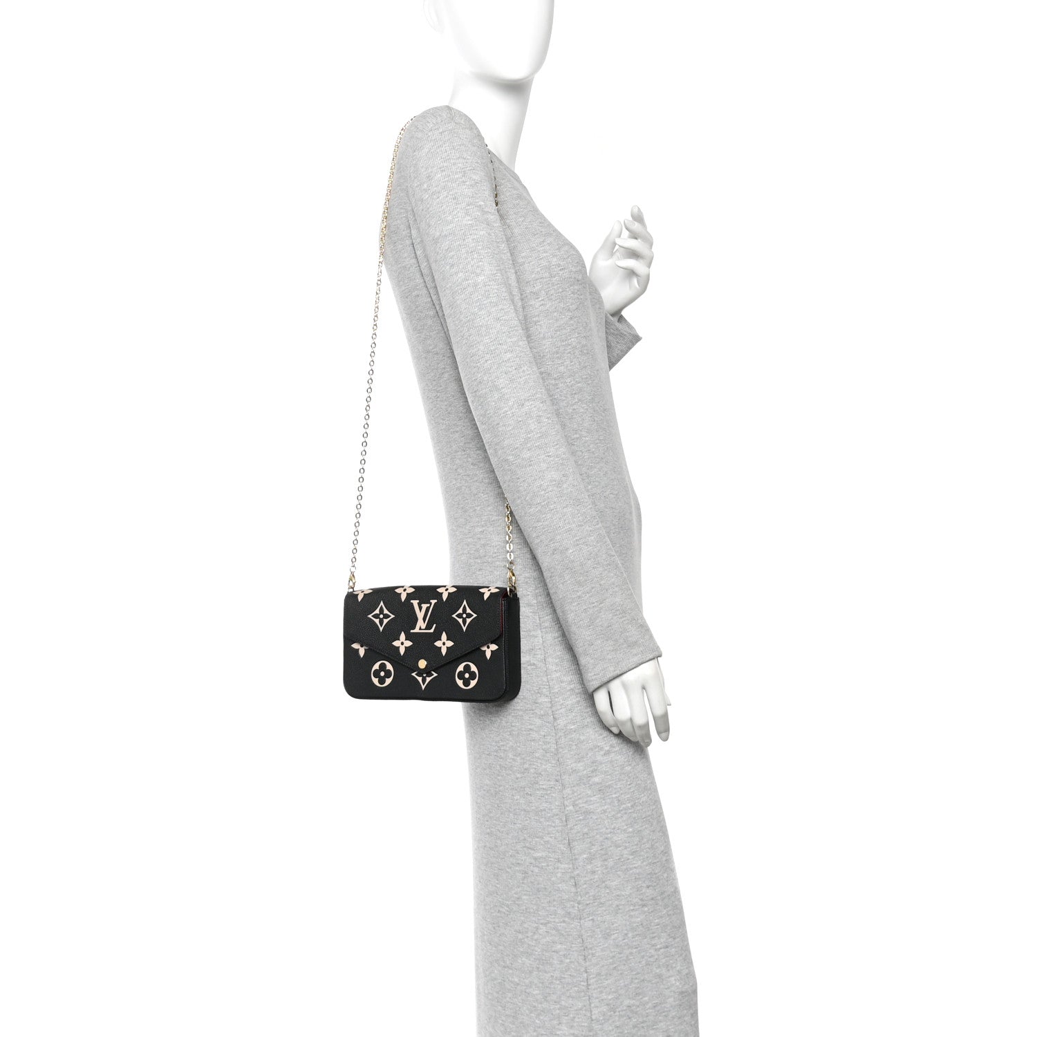 Empreinte Monogram Giant Felicie Pochette Black Beige