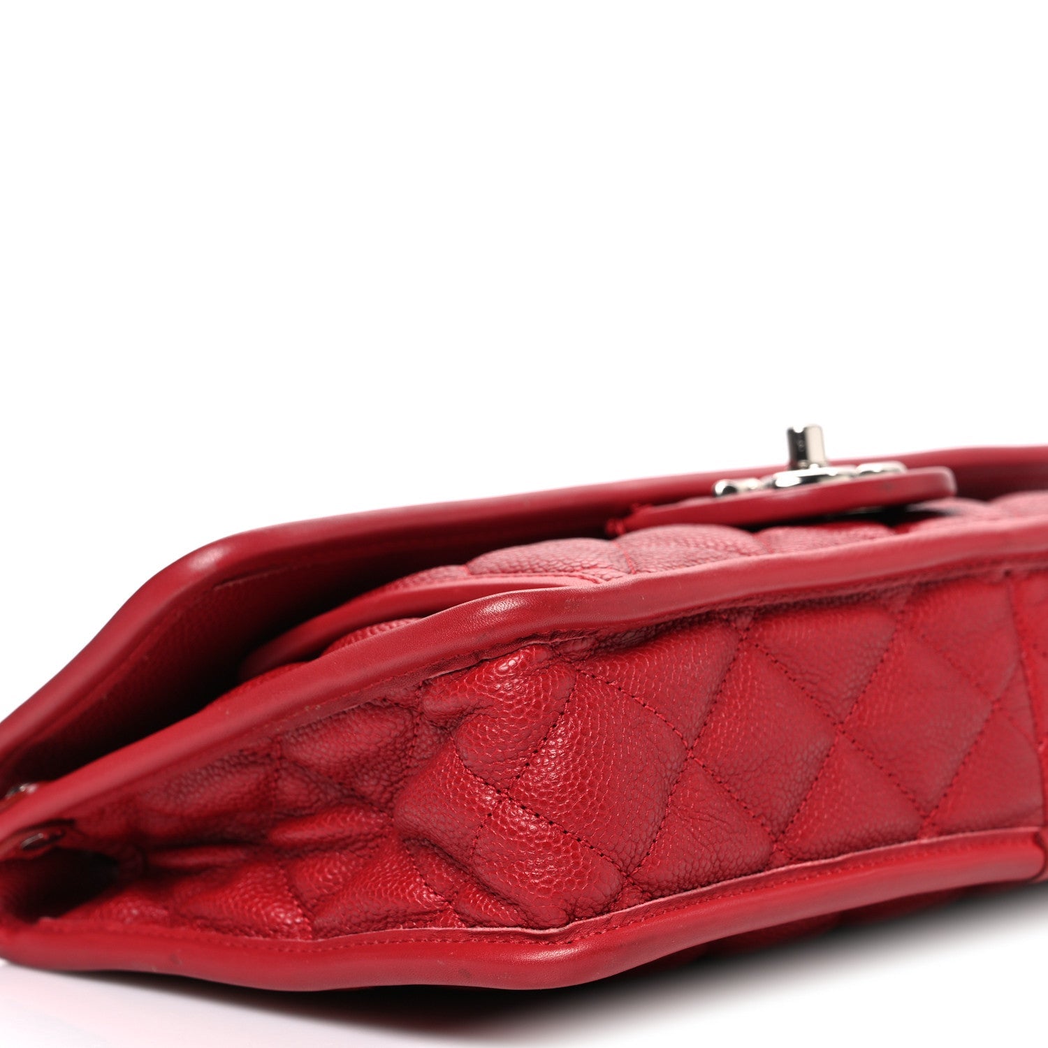 Caviar Quilted Medium French Riviera Flap Red