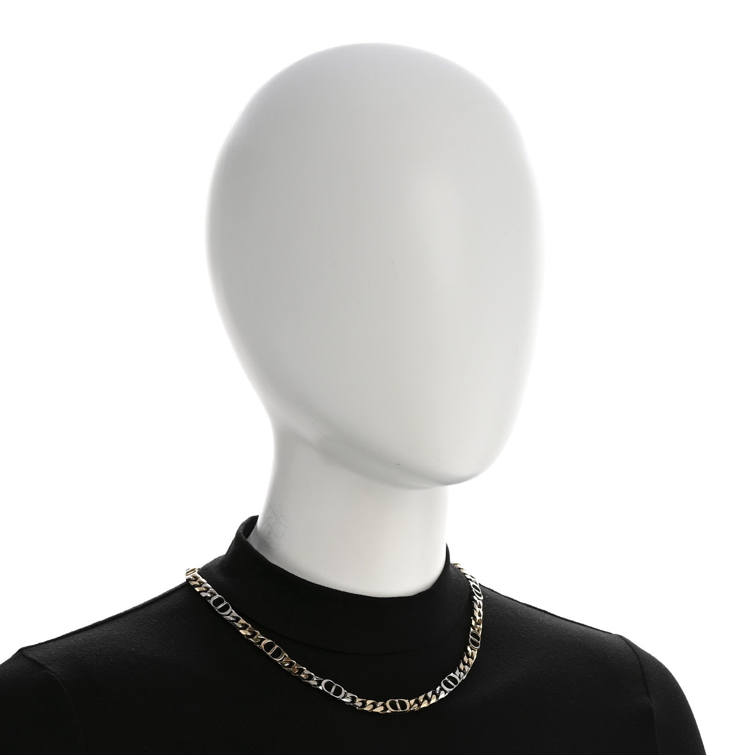 Brass CD Icon Thin Chain Link Necklace Silver Gold