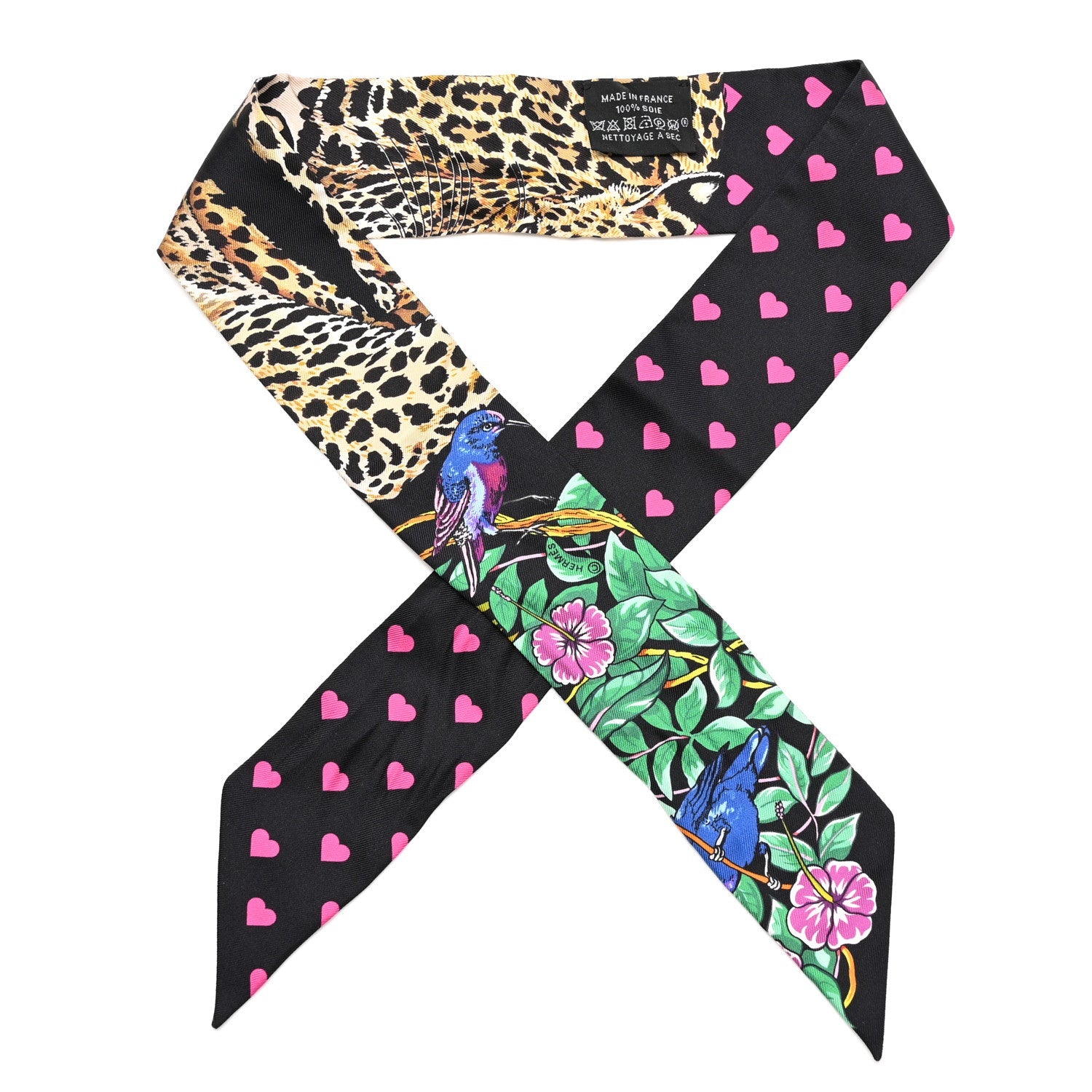 Silk Jungle Love Love Twilly Black Vert Rose Vif