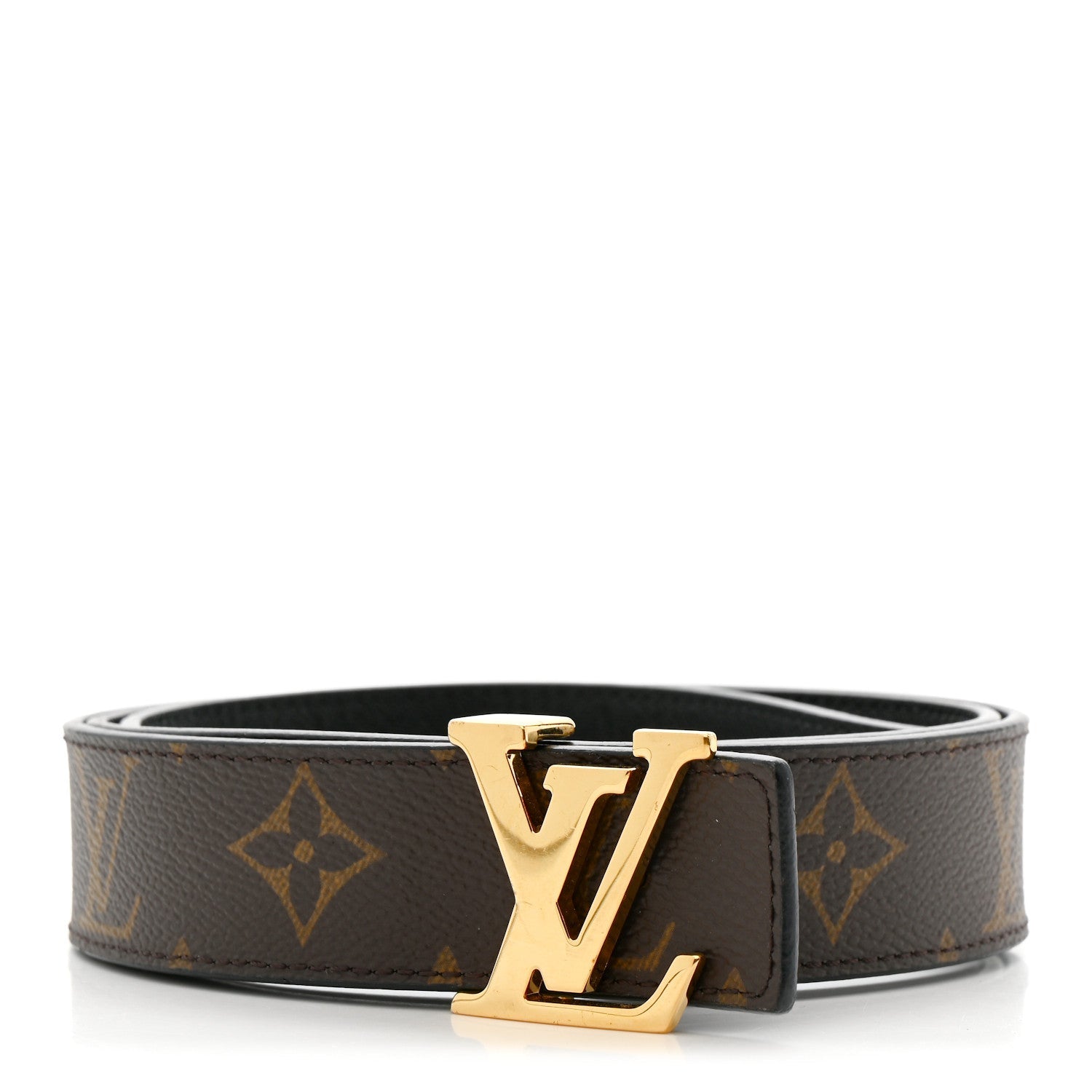 Calfskin Monogram 30mm LV Initiales Reversible Belt 90 36 Black
