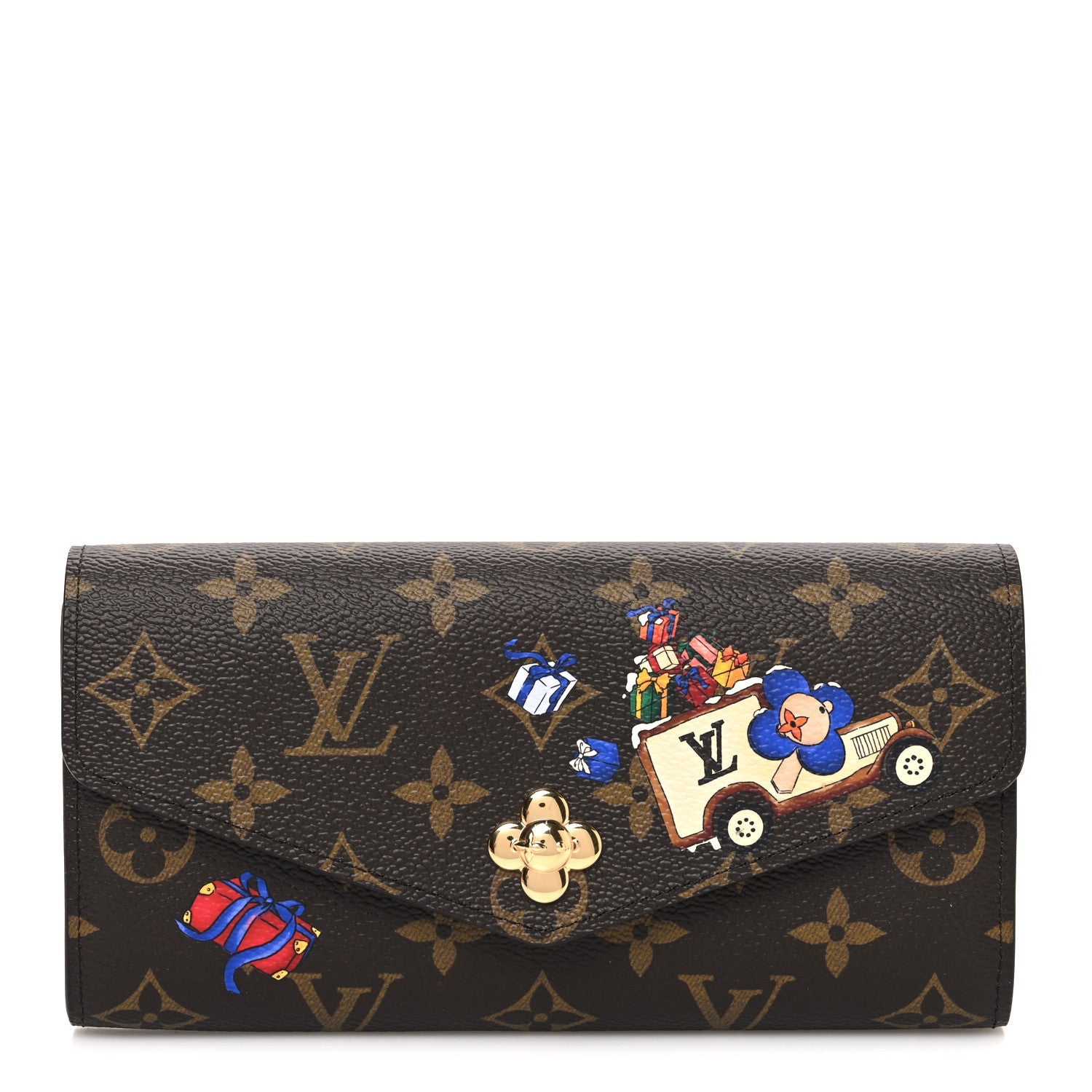 Monogram House Mascot Sarah Wallet NM Iced Gold