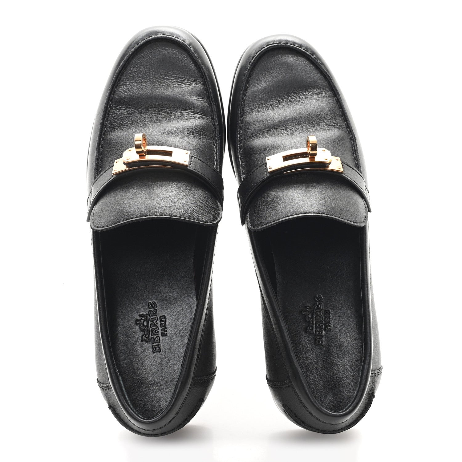 Calfskin Womens Destin Loafers 36 Black