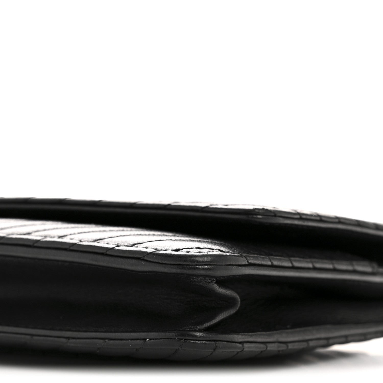 Lambskin Chevron Quilted Wallet On Chain WOC So Black