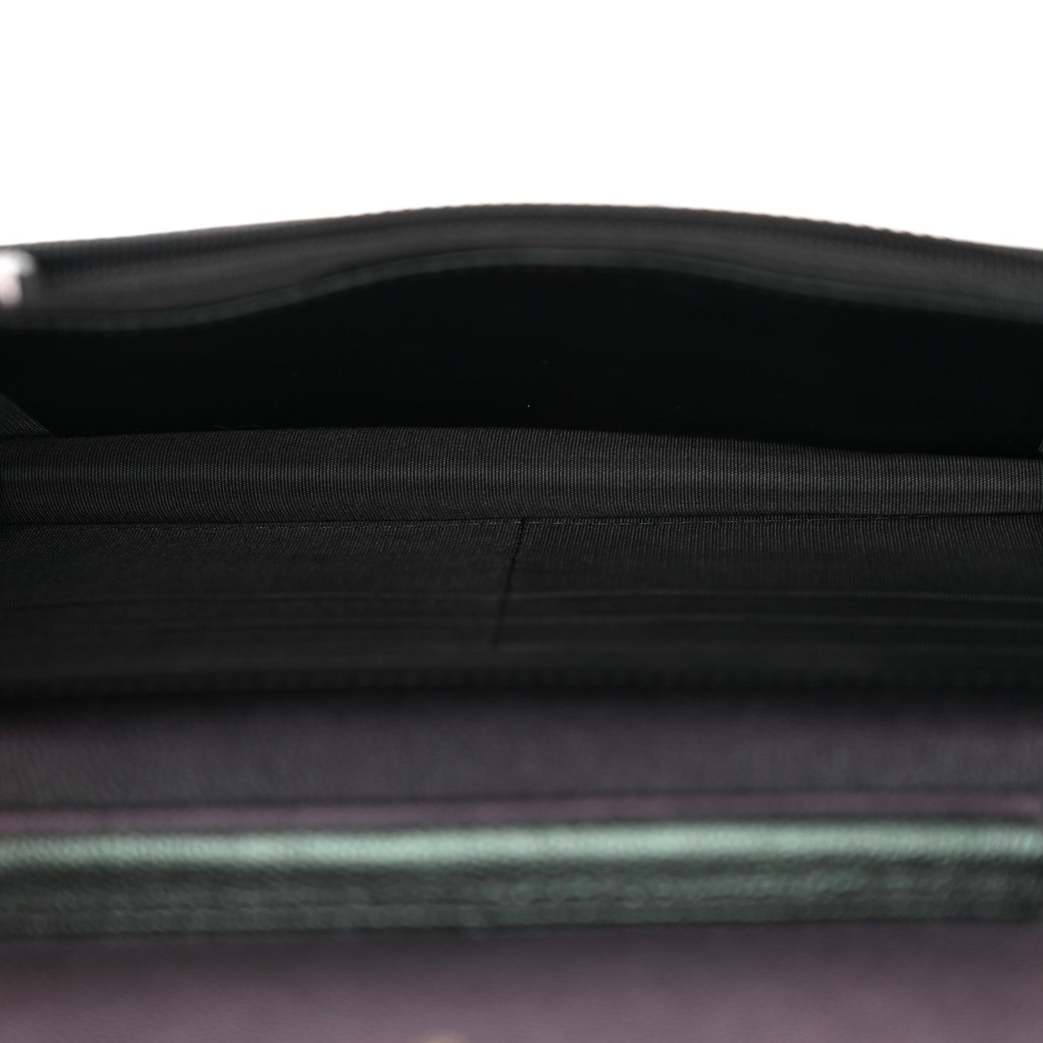 Iridescent Caviar Quilted Wallet on Chain WOC Dark Blue