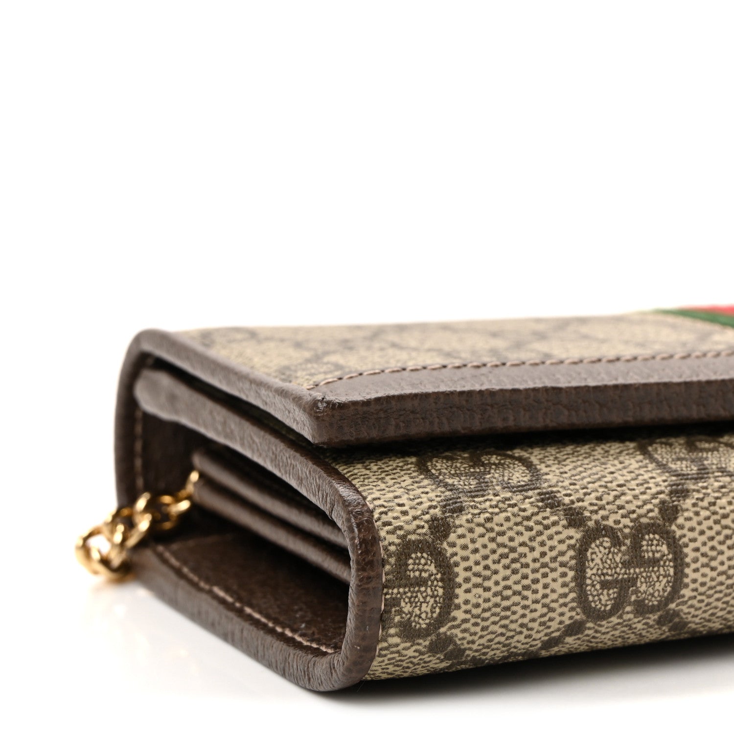 GG Supreme Monogram Web Ophidia Wallet On Chain Brown