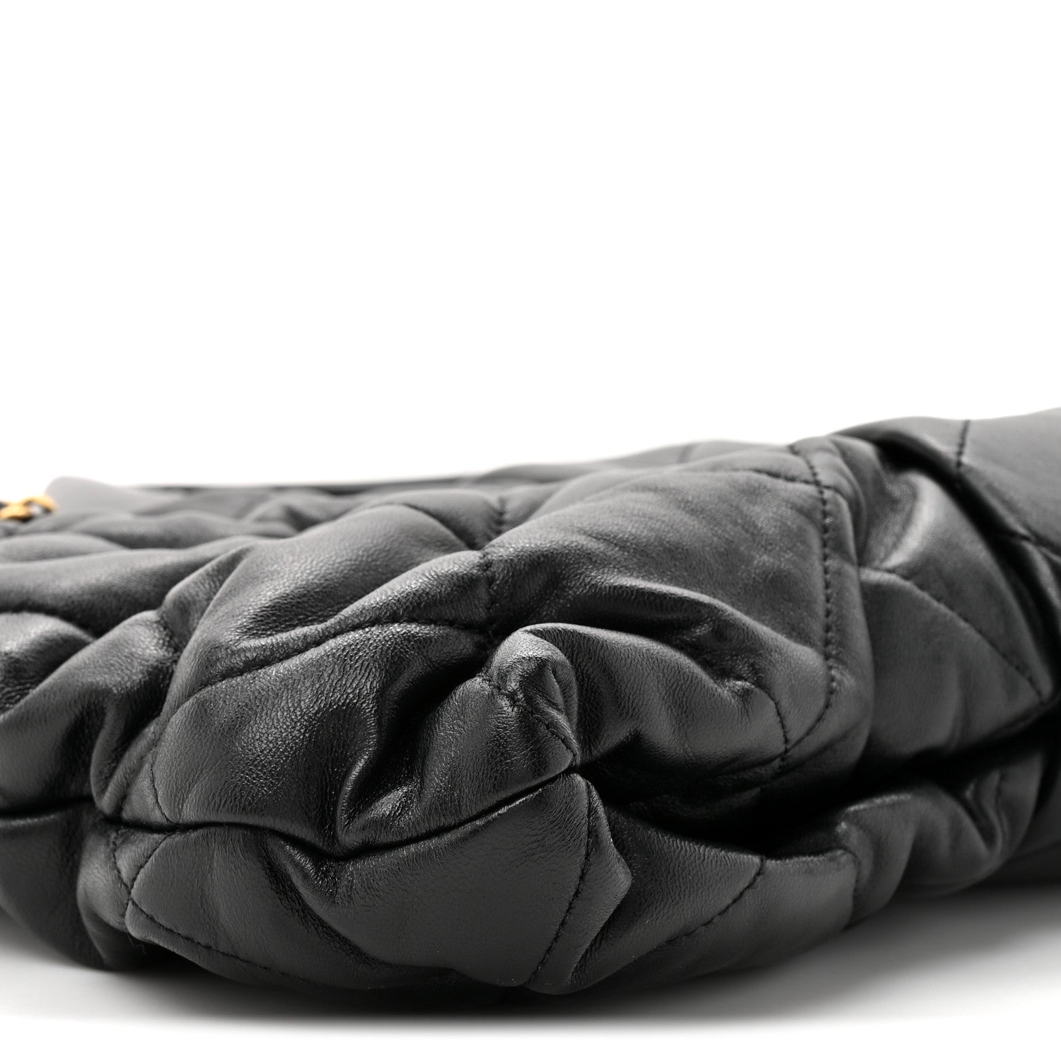Lambskin Quilted Bow Bag Black