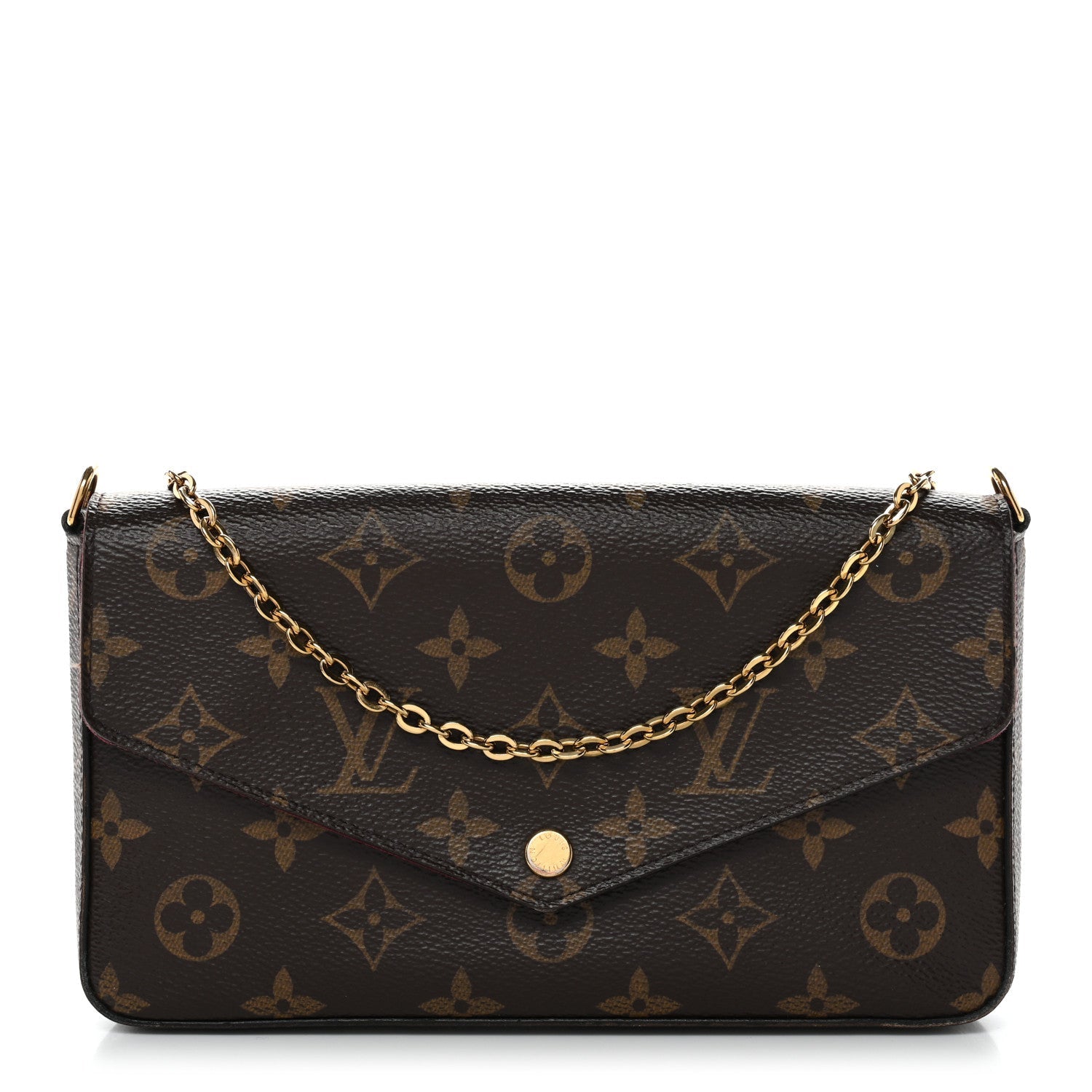 Monogram Pochette Felicie Chain Wallet Fuchsia