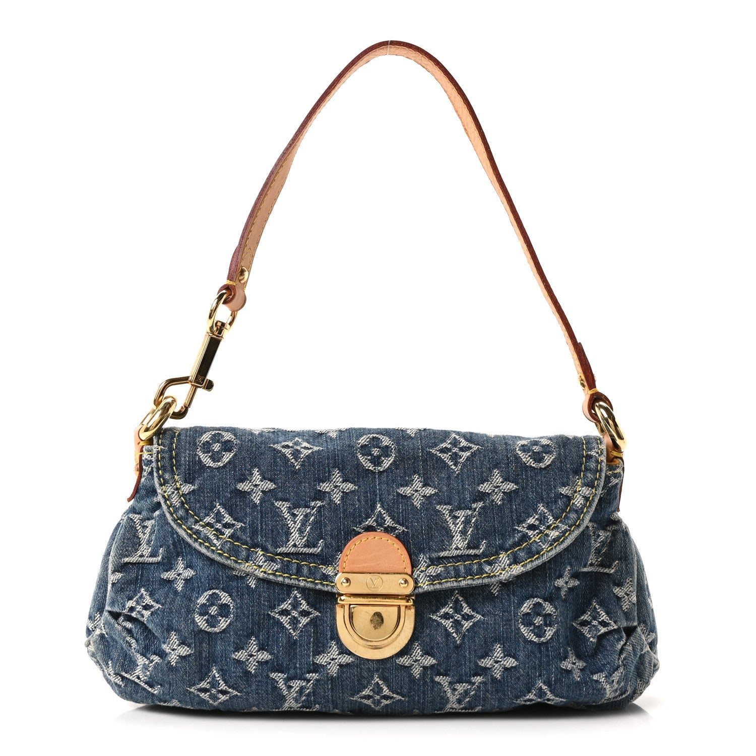 Monogram Denim Mini Pleaty Blue