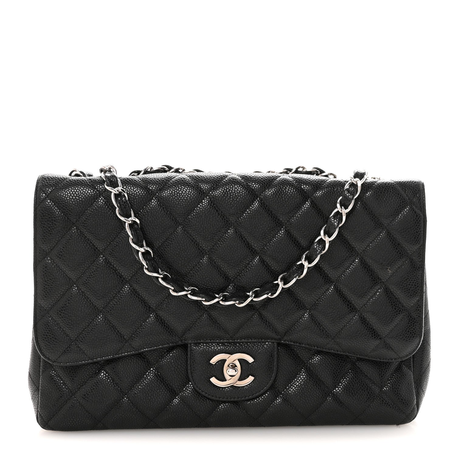 Caviar Quilted Jumbo Single Flap Black