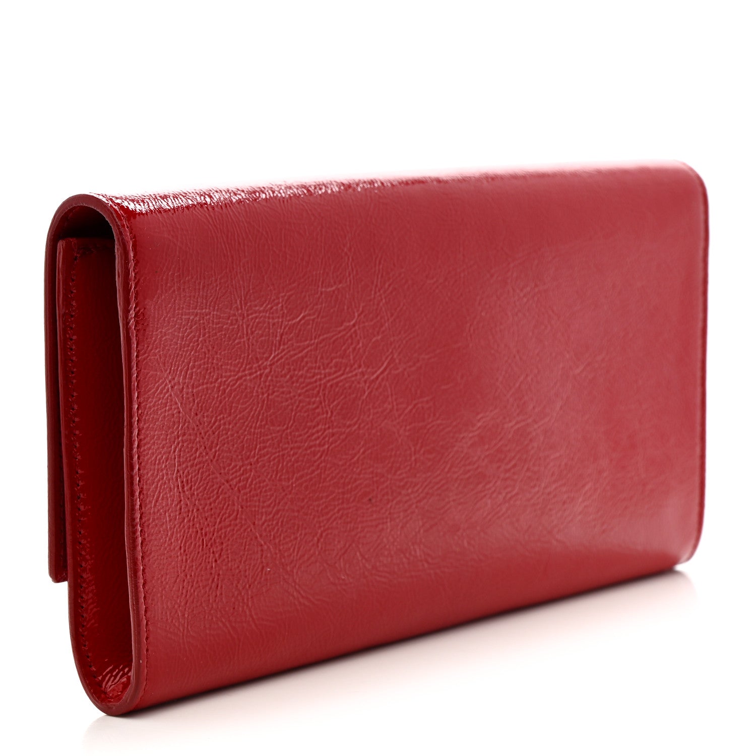 Textured Patent Monogram Large Belle De Jour Clutch Red