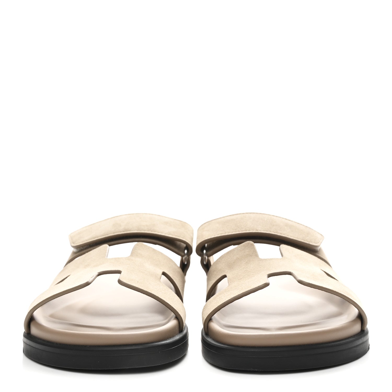 Suede Goatskin Womens Chypre Sandals 37.5 Beige Sable