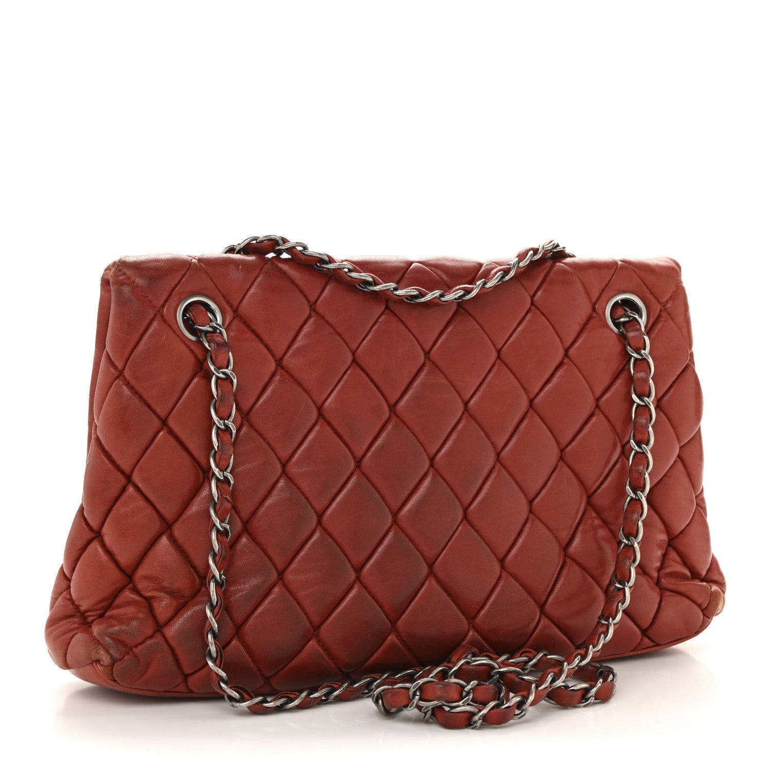 Lambskin Large New Bubble Flap Red
