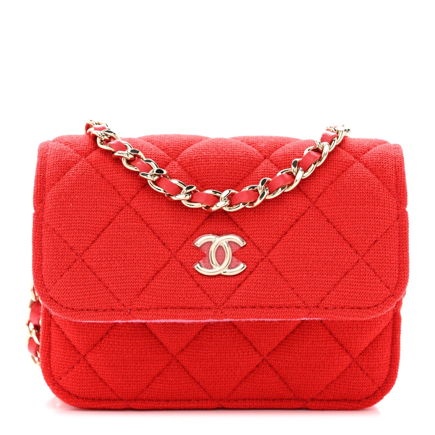 Jersey Quilted Micro Mini Flap Red