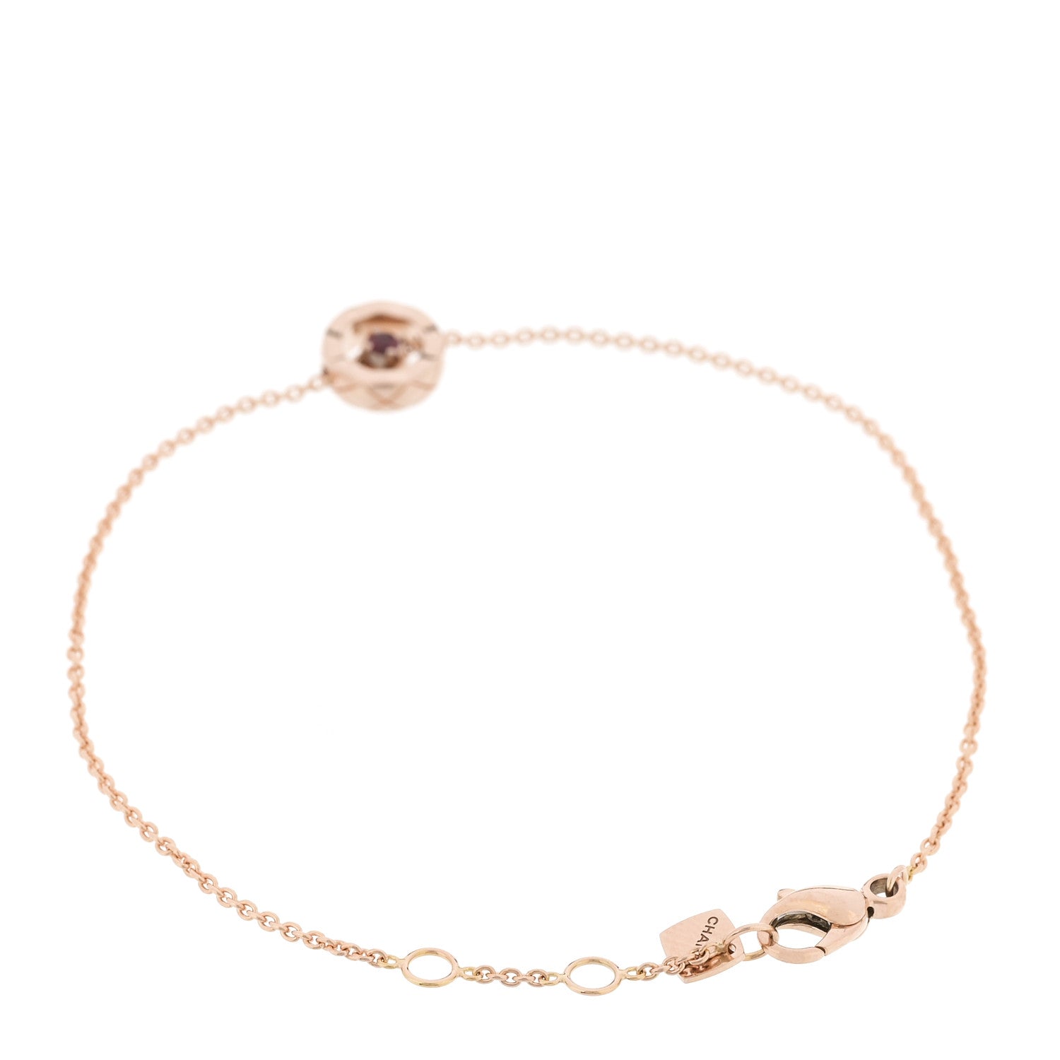 18K Beige Gold Ruby Coco Crush Station Bracelet