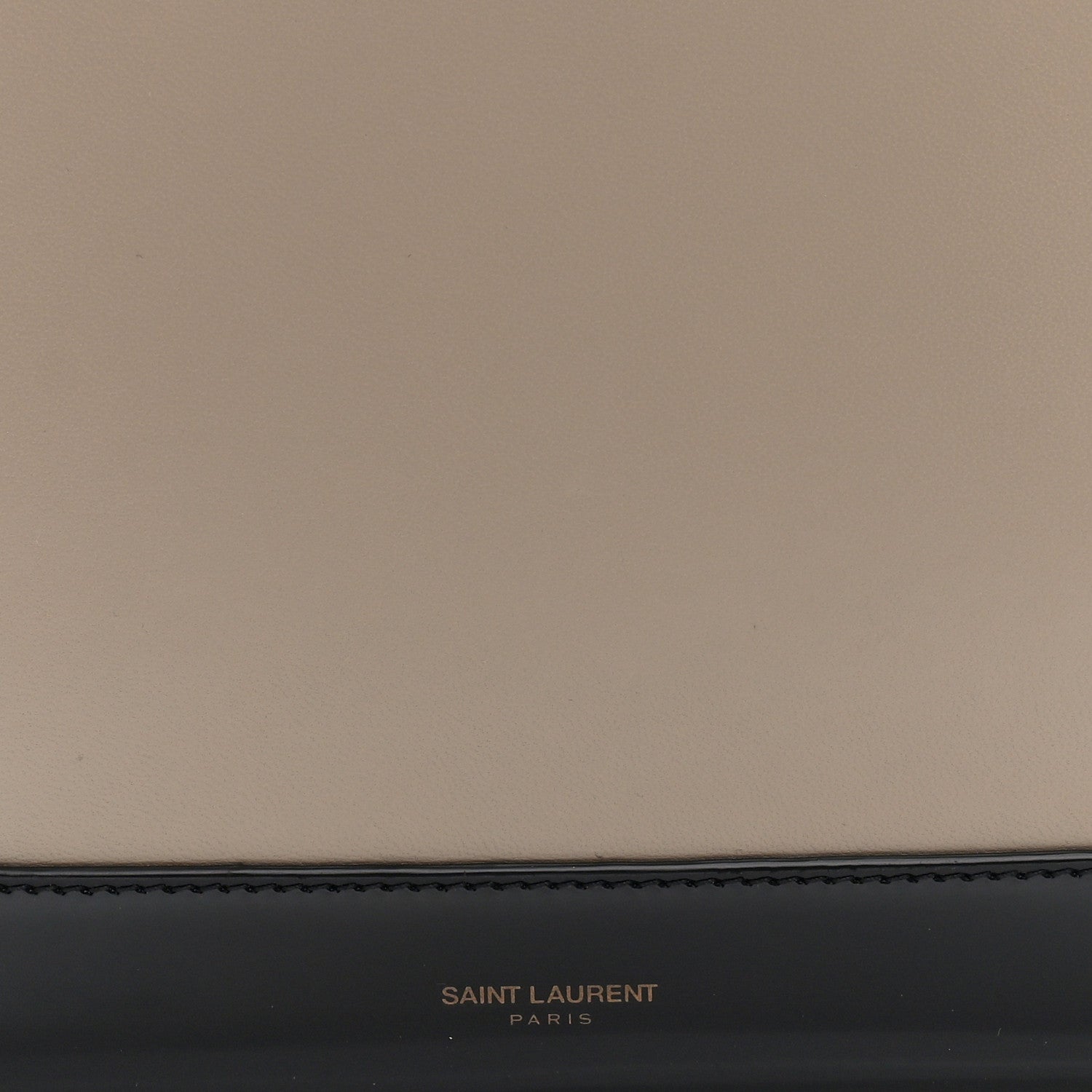 Nappa Patent Calfskin Two-Toned Gaia Shoulder Bag Sea Salt Black