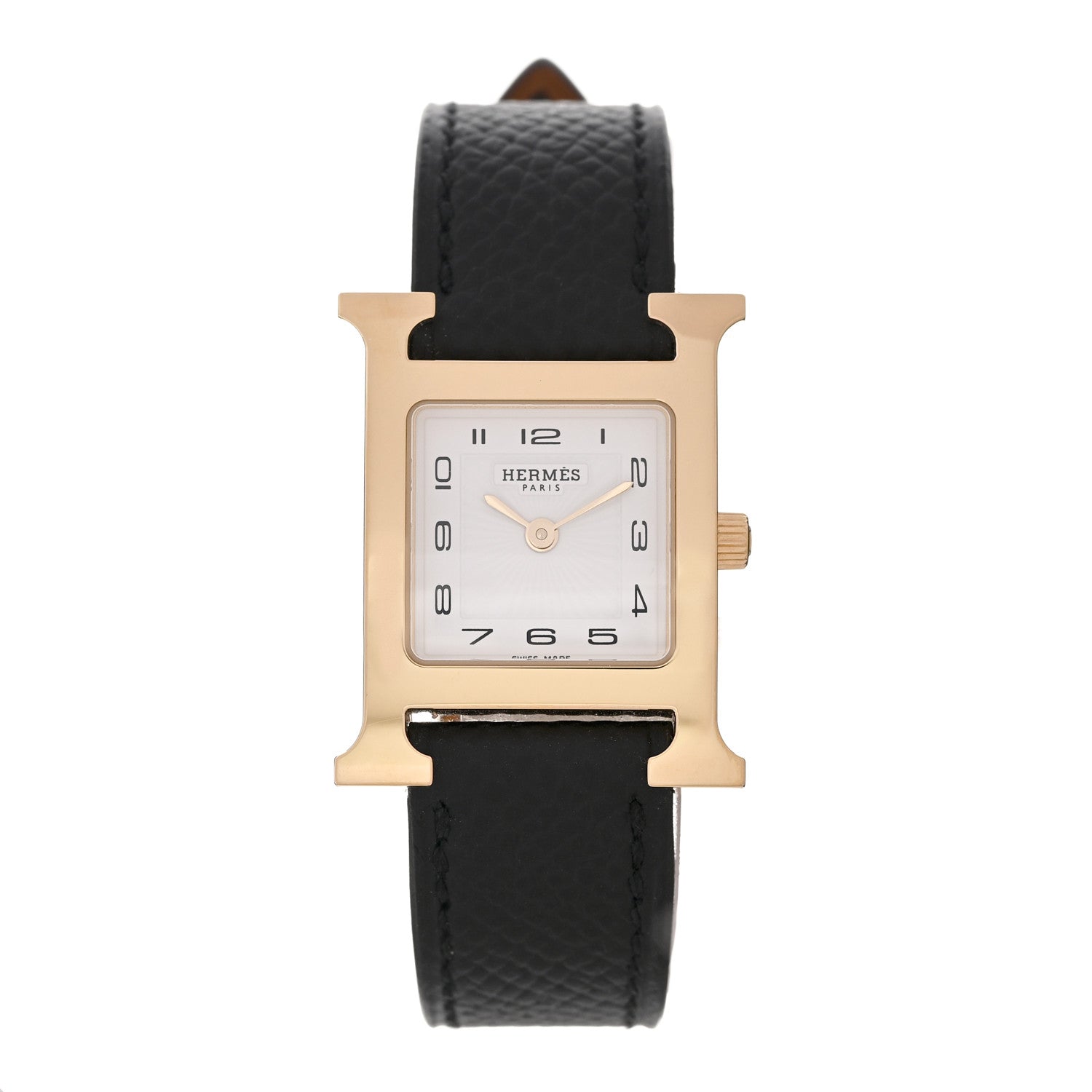 Stainless Steel Epsom 21mm Heure H Hour Quartz Watch Noir