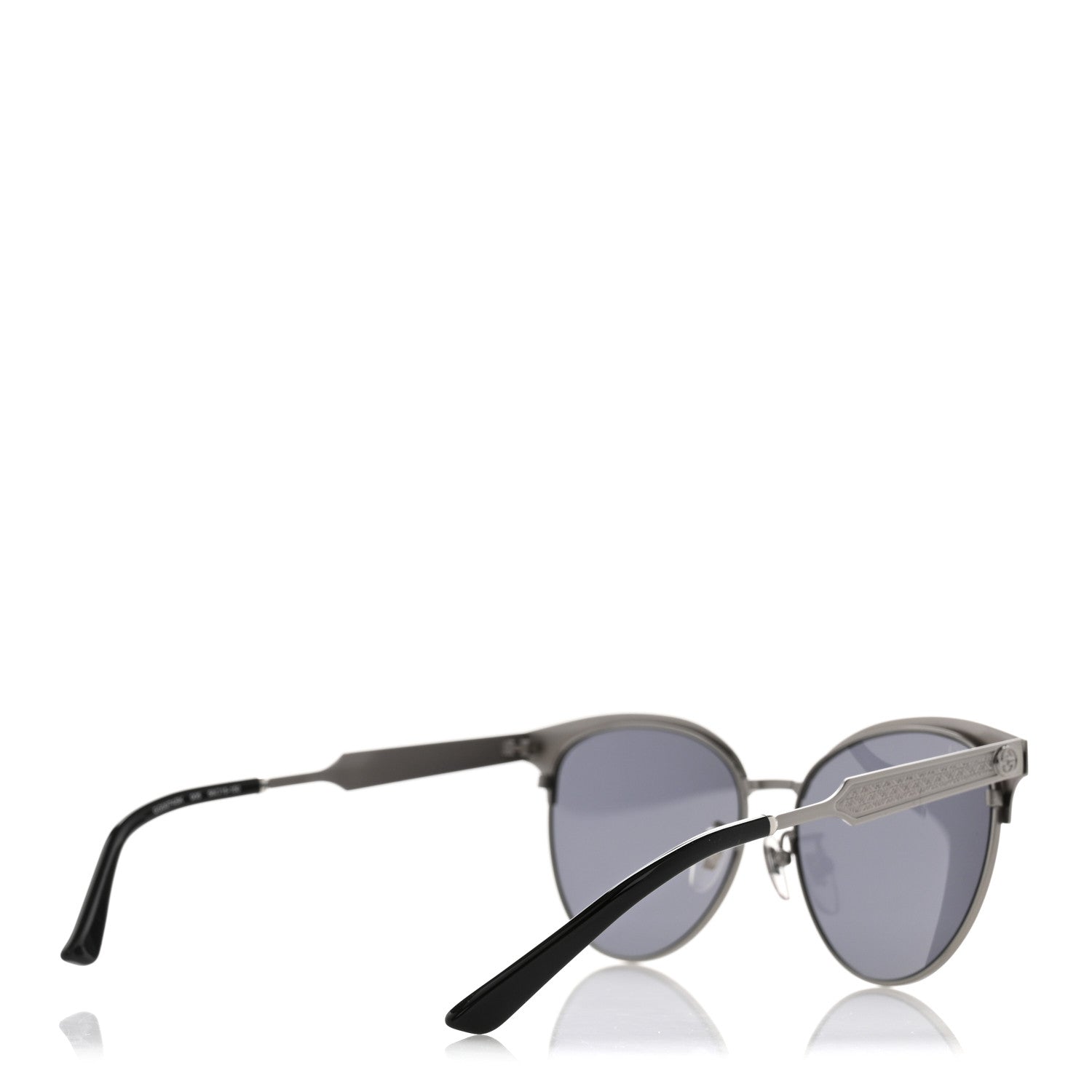 Round Metal GG0074SK Sunglasses Black Yellow