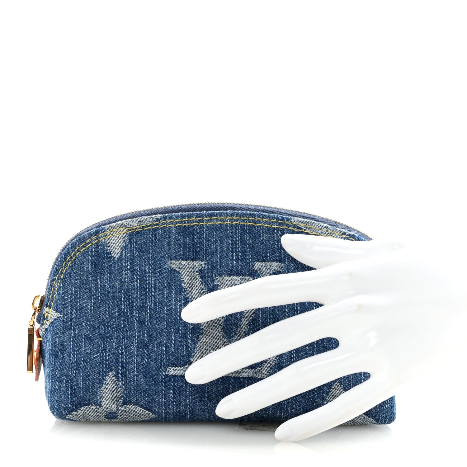 Denim Giant Monogram Pochette Cosmetique PM Denim Blue
