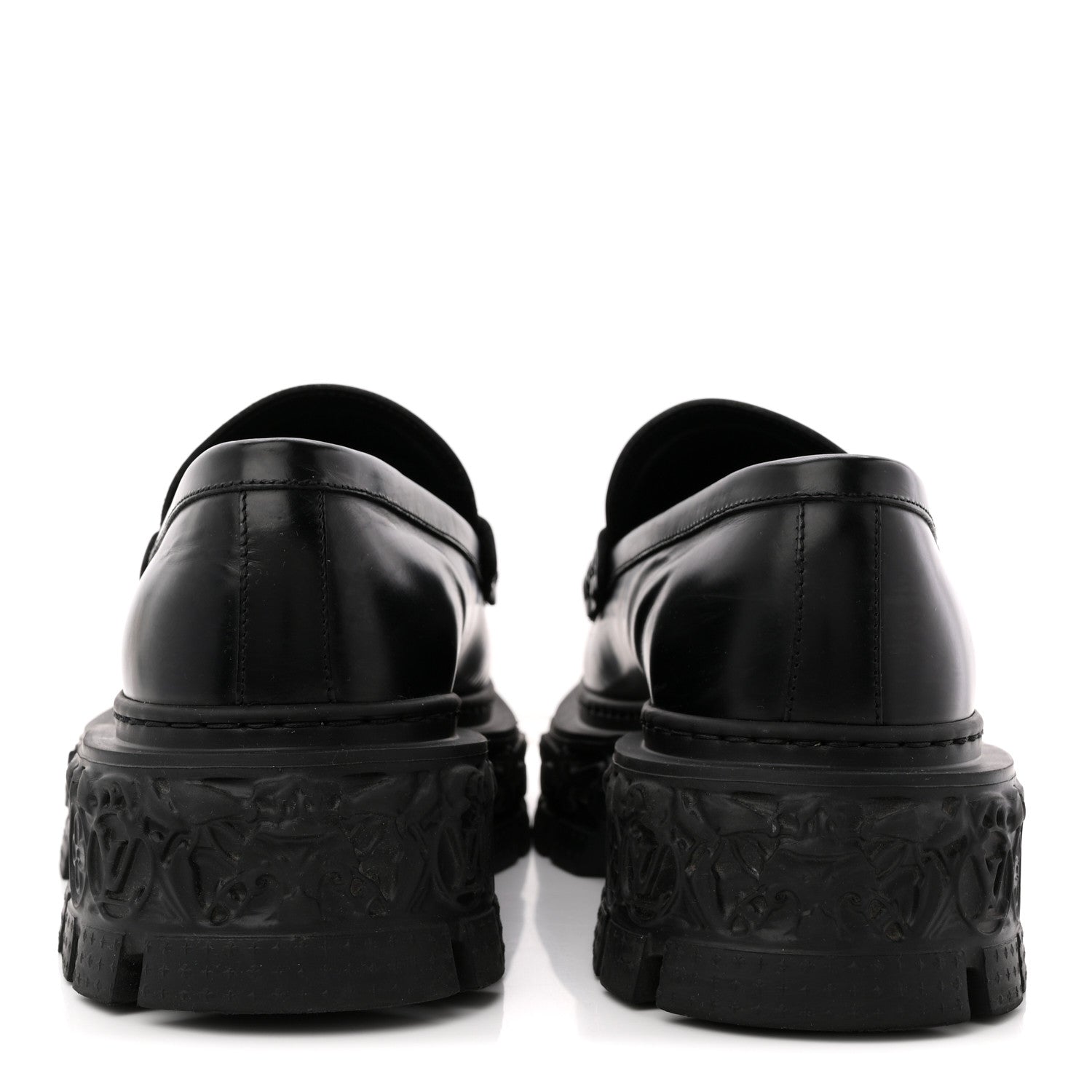 Calfskin Baroque Mens LV Loafers 8 Black