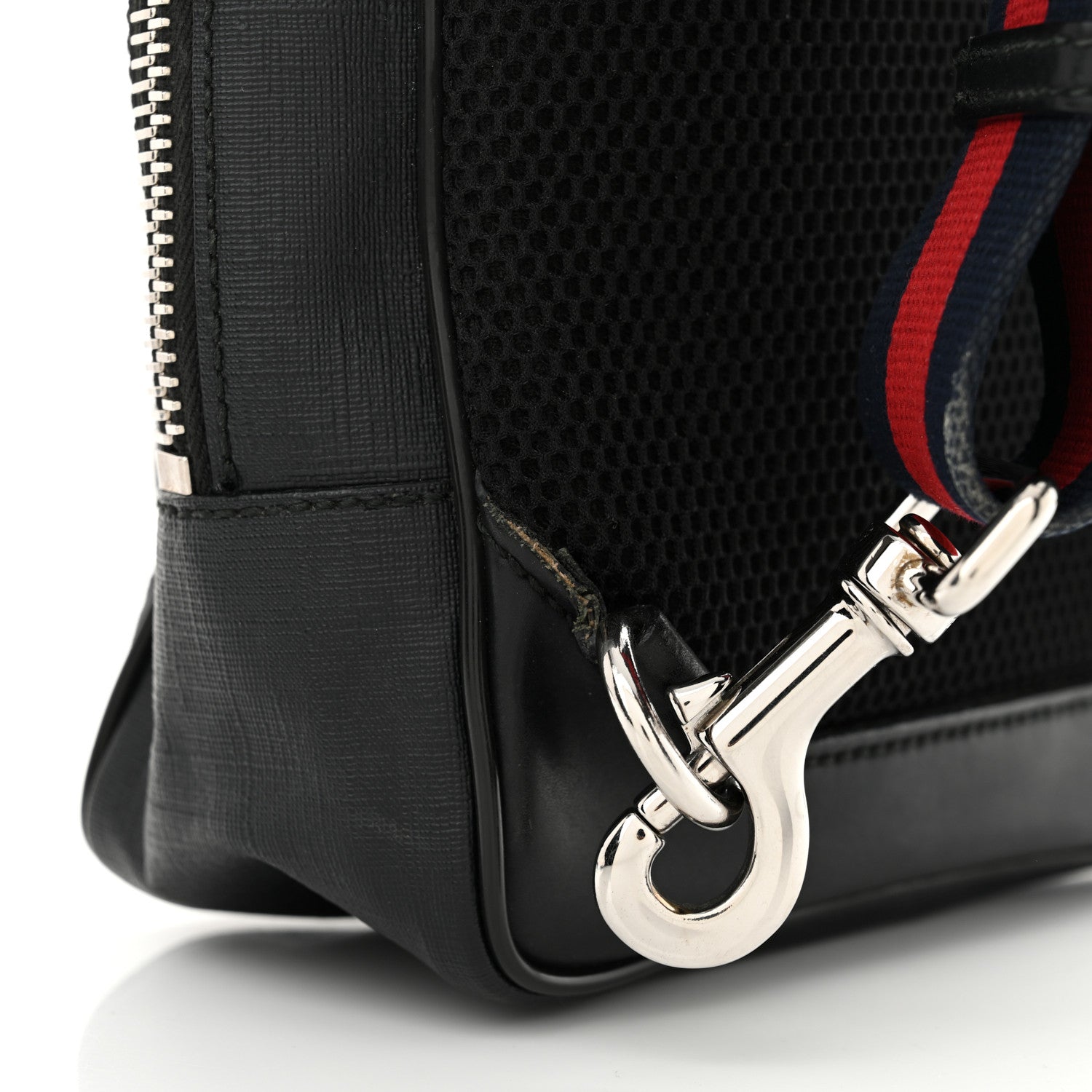GG Supreme Monogram Web Belt Bag Black Grey