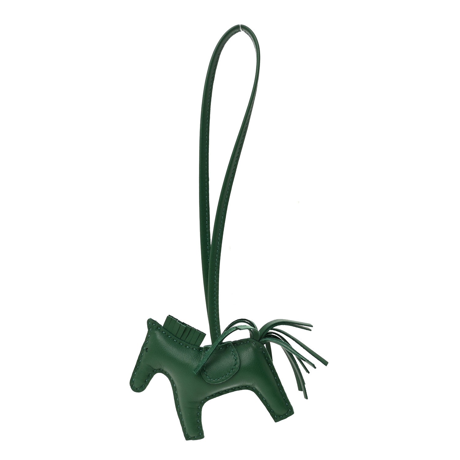 Milo Lambskin Grigri Rodeo Horse Bag Charm PM Vert Moyen