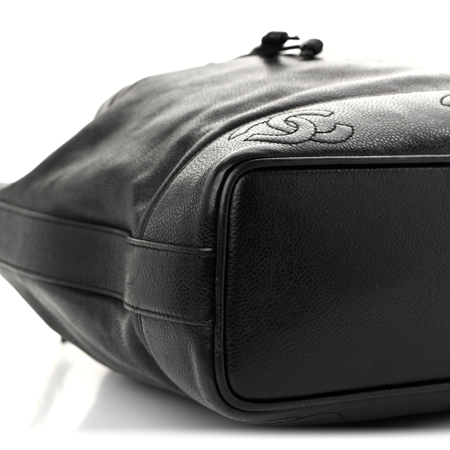 Caviar CC Drawstring Shoulder Bag Black
