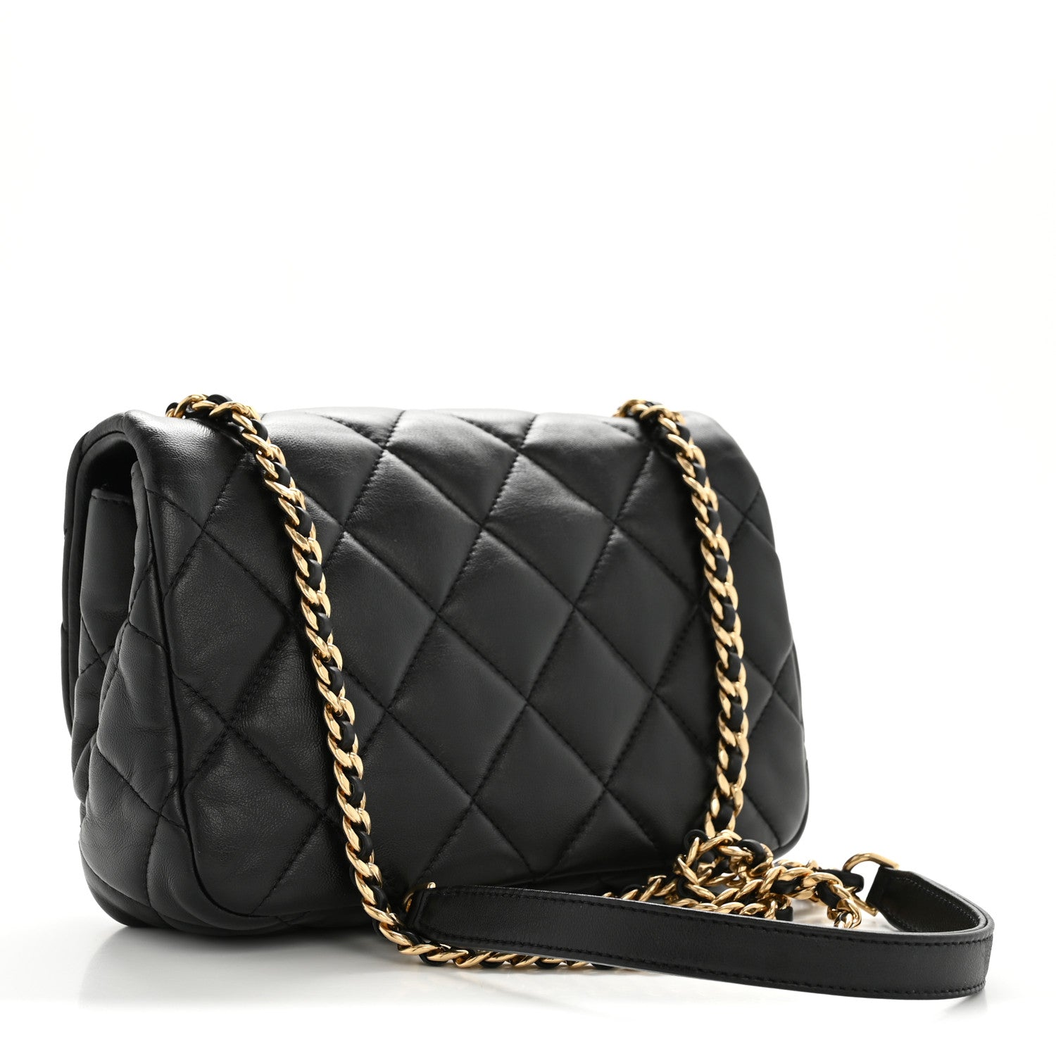 Lambskin Quilted Mini Flap Black