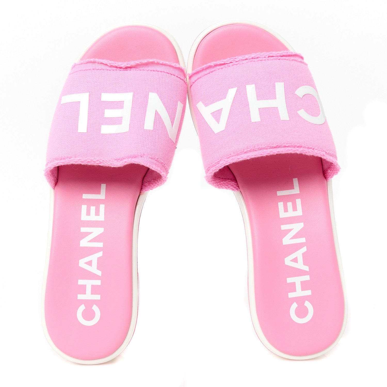 Cotton Logo Mule Sandals 36.5 Pink White