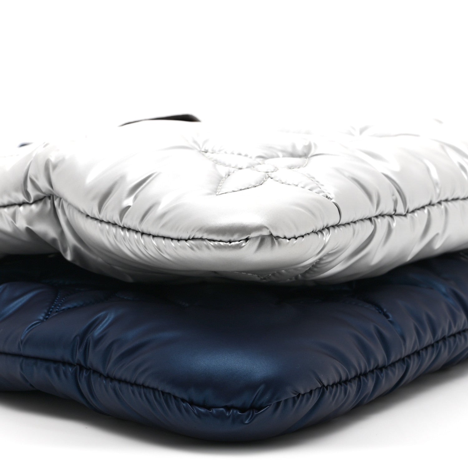 Econyl Monogram Pillow Maxi Multi Pochette Accessories Navy Silver