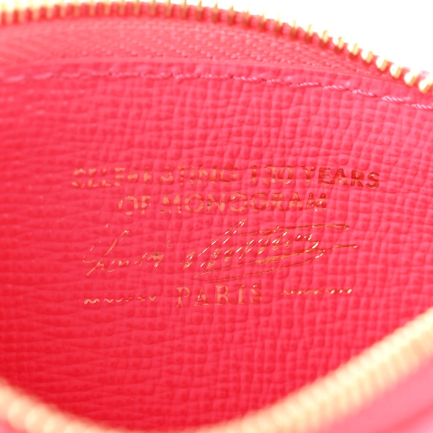 Monogram Origine Lin Key Pouch Rose Ruban