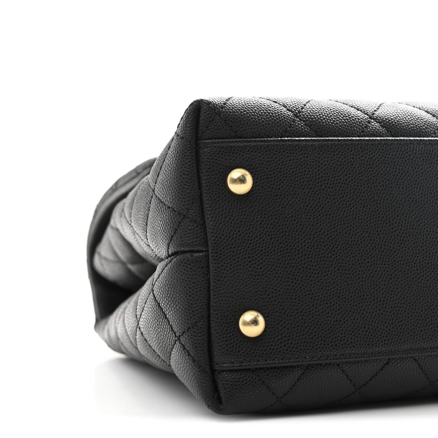 Caviar Lizard Quilted Medium Coco Handle Flap Black
