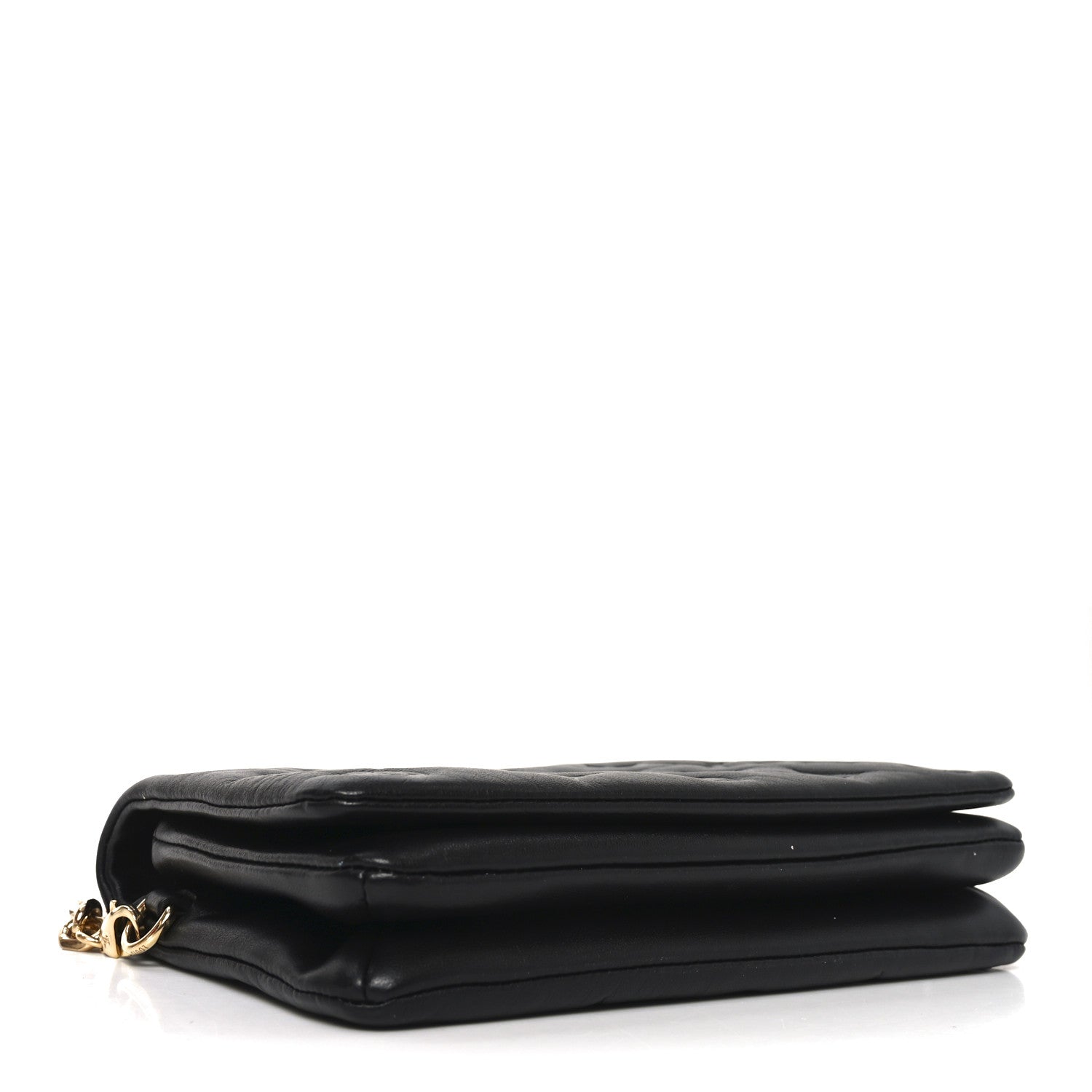 Lambskin Embossed Monogram Pochette Coussin Black