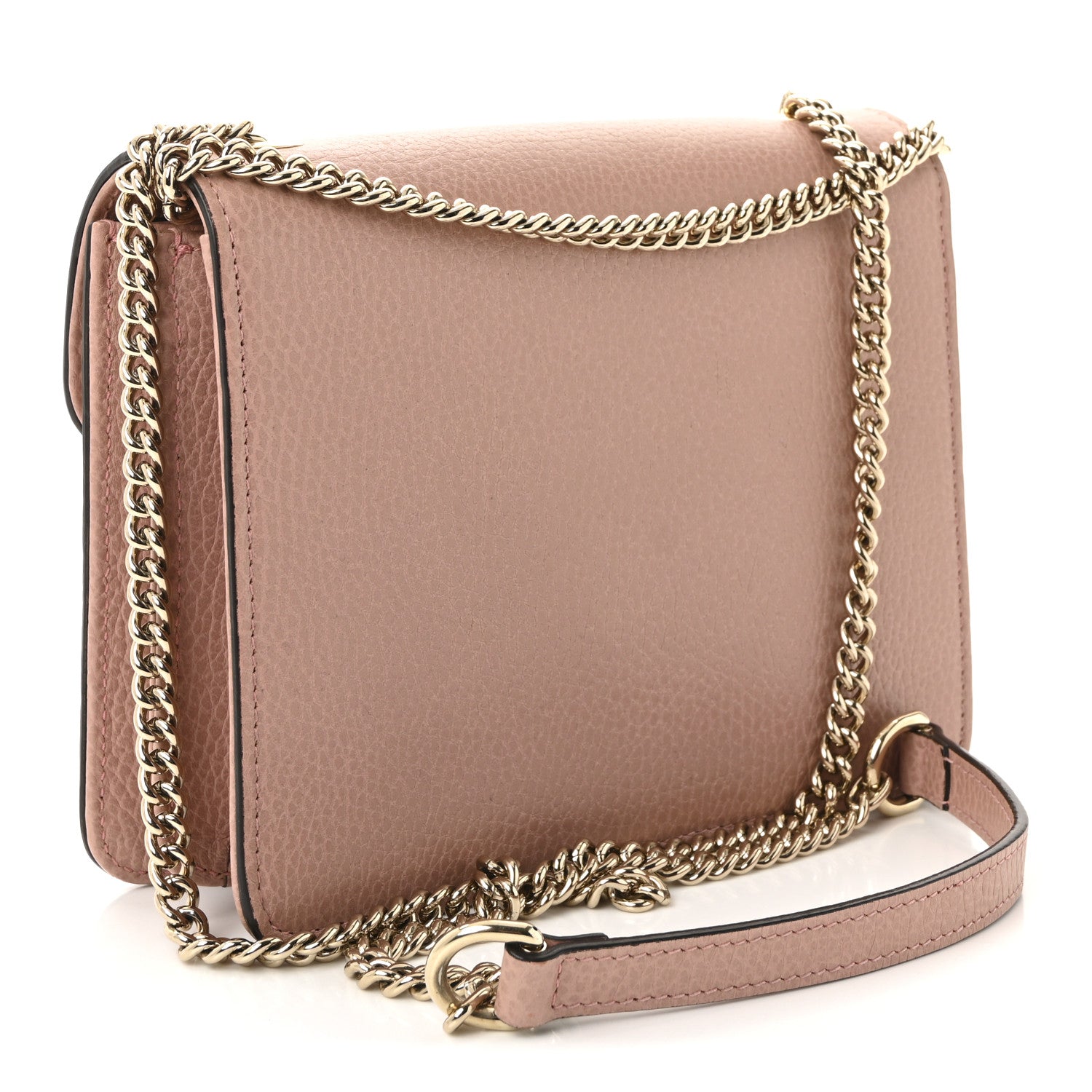 Dollar Calfskin Small Interlocking G Shoulder Bag Soft Pink