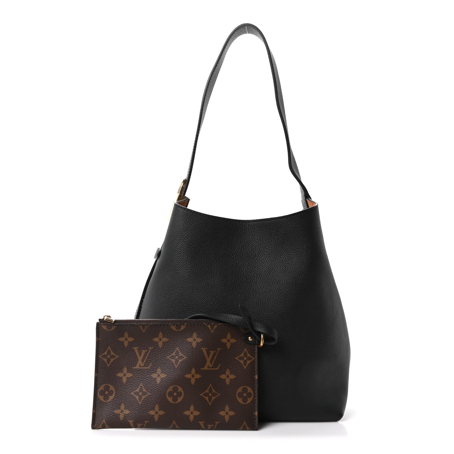 Grained Calfskin Low Key Hobo PM Black