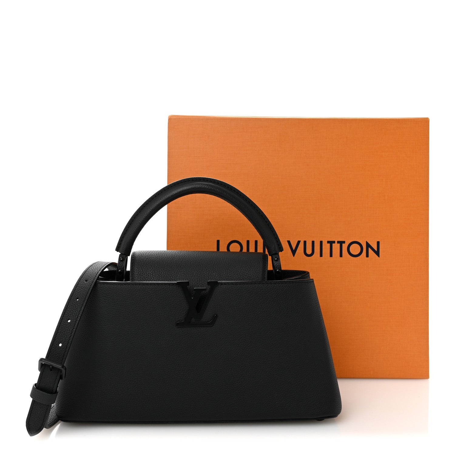 Taurillon Capucines East West MM Matte Black