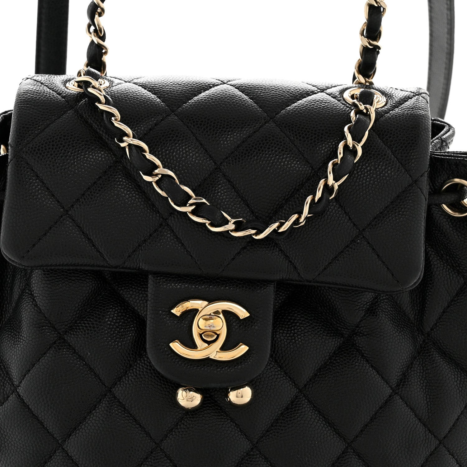 Caviar Quilted Mini Urban Spirit Backpack Black