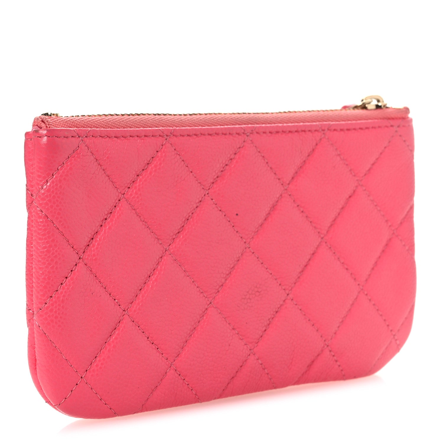 Caviar Quilted Small Cosmetic Case Pink