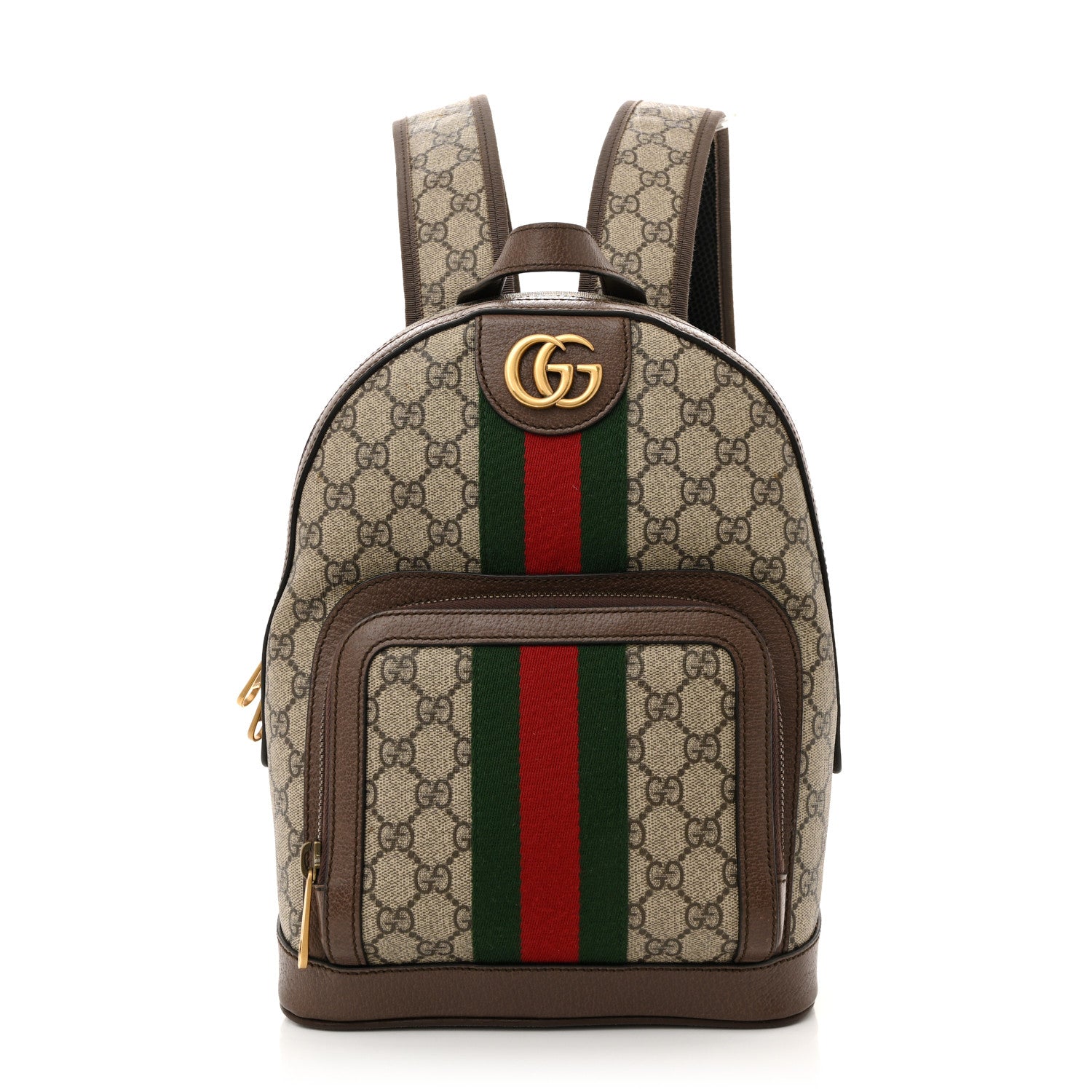 GG Supreme Monogram Calfskin Web Small Ophidia Day BackpacK Beige Ebony New Acero