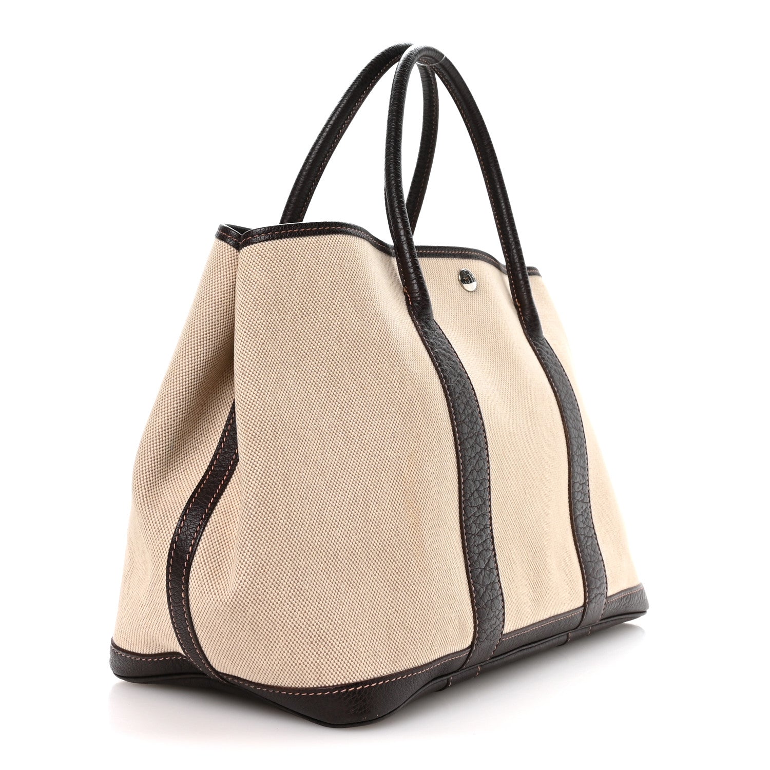 Buffle Skipper Toile Garden Party 36 MM Tote Marron Fonce