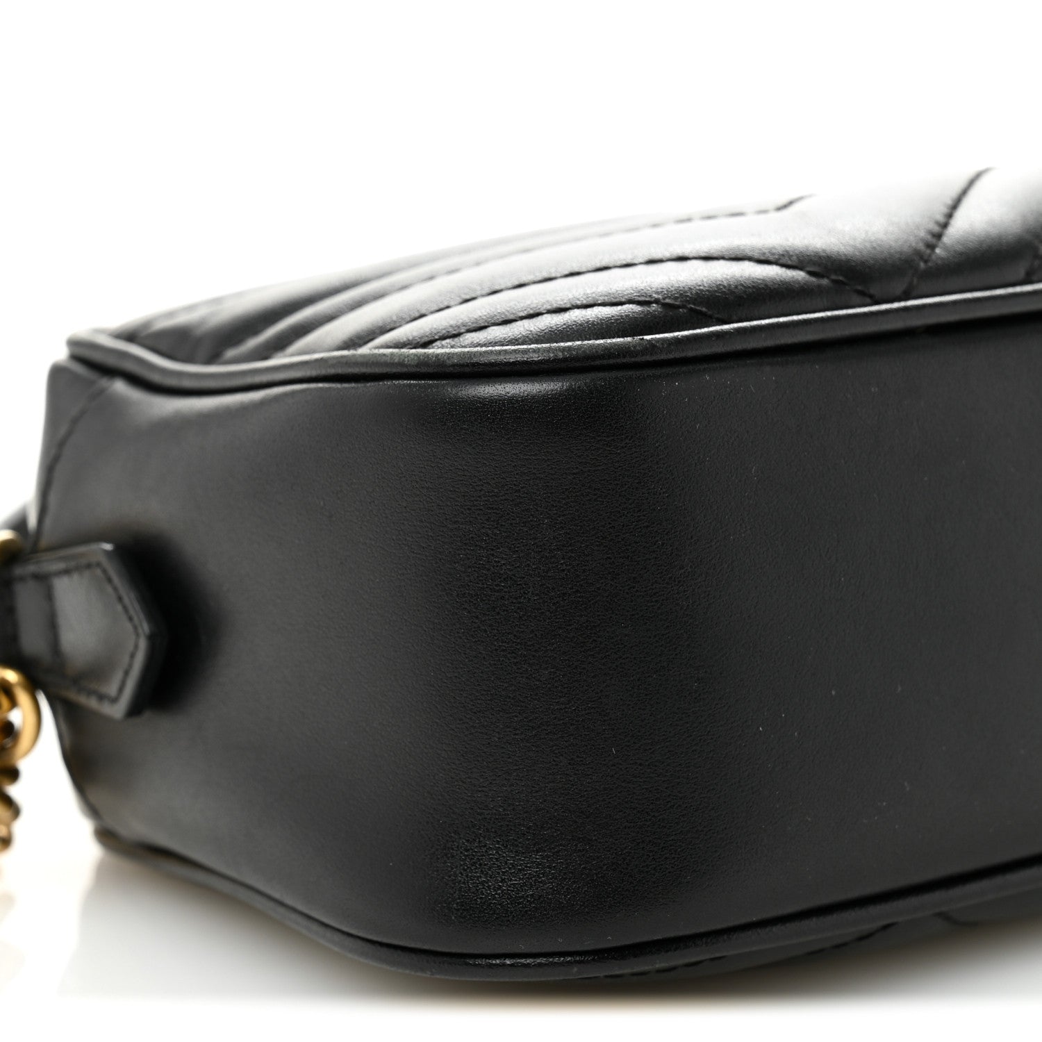 Calfskin Matelasse Small GG Marmont Chain Shoulder Bag Black