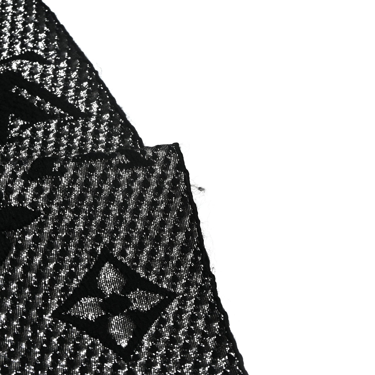 Wool Silk Logomania Shine Scarf Black