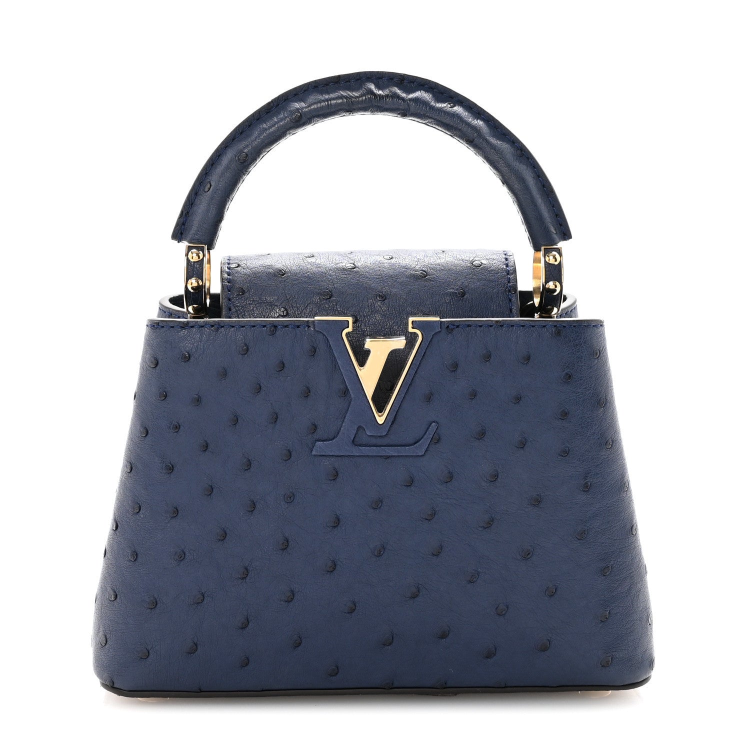 Ostrich Capucines Mini Indigo