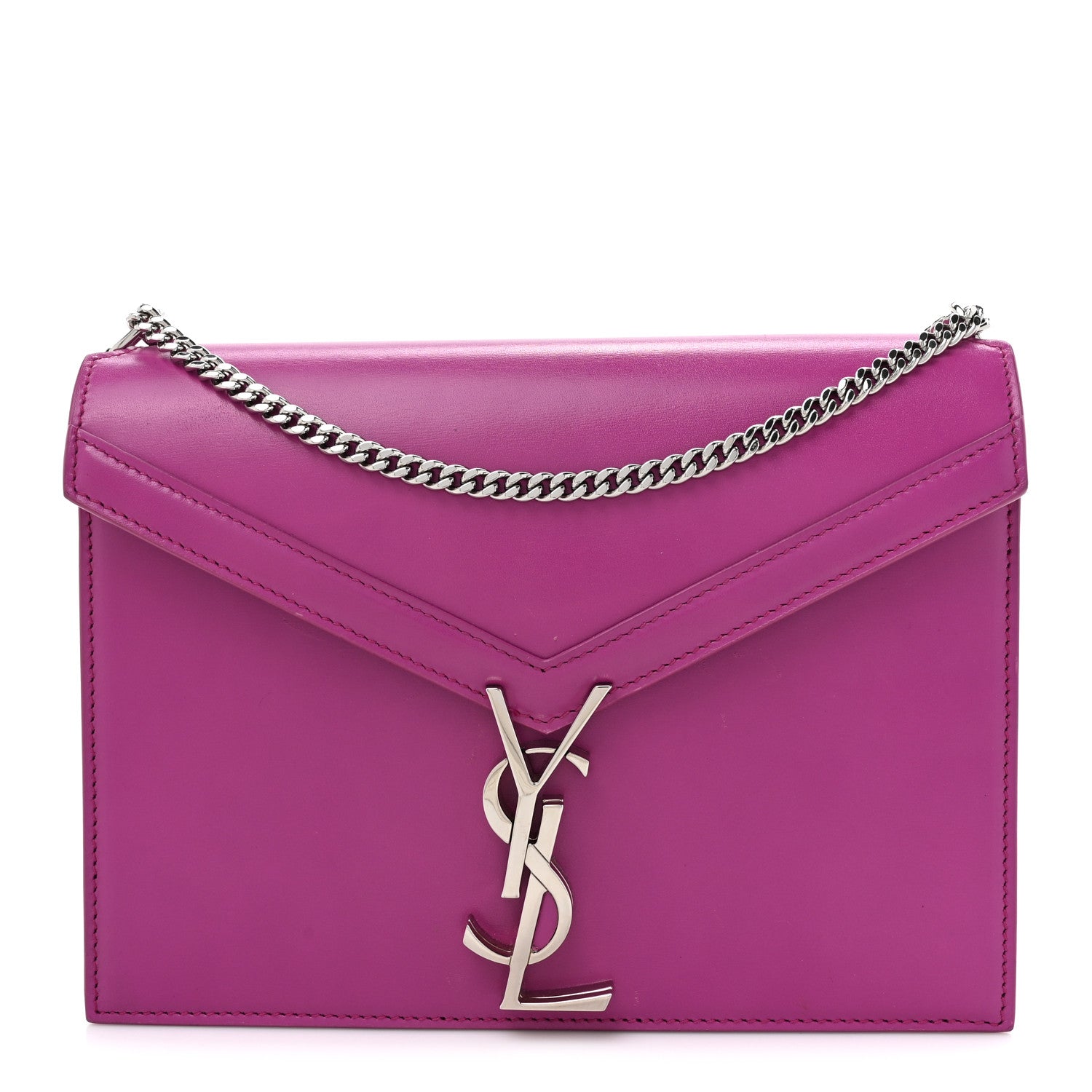 Smooth Calfskin Monogram Cassandra Clasp Bag Electric Fuchsia