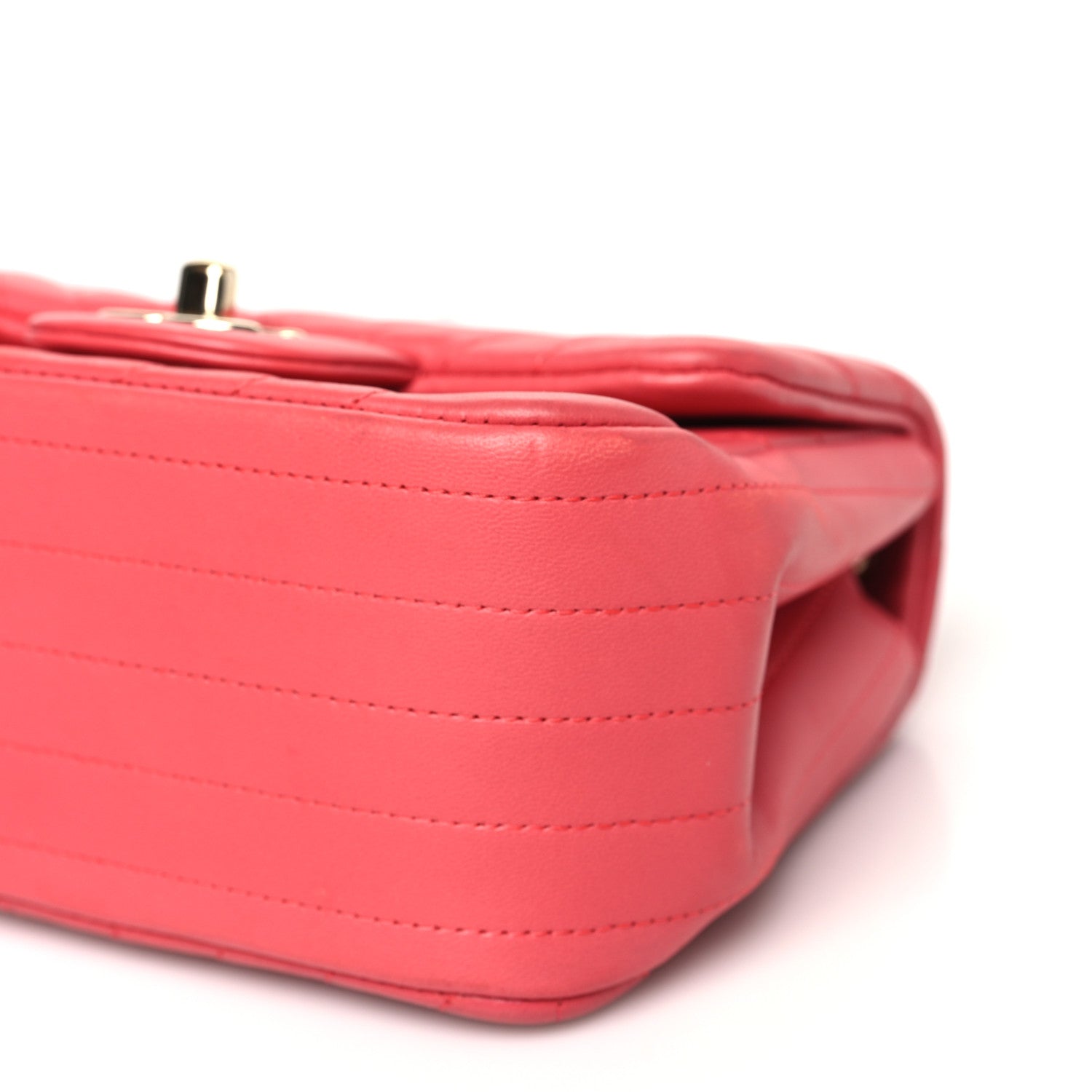 Lambskin Chevron Quilted Mini Square Flap Pink