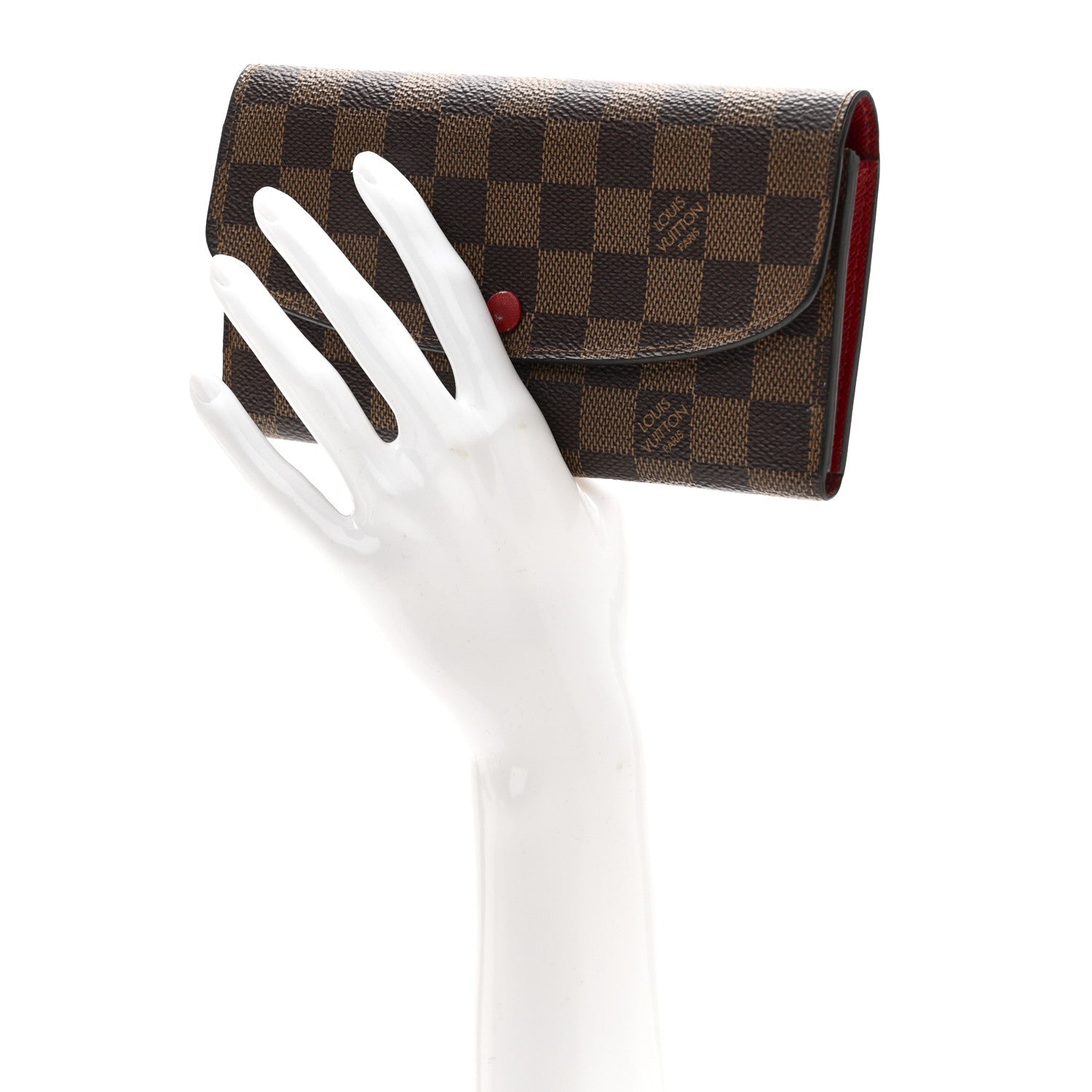 Damier Ebene Emilie Wallet Red